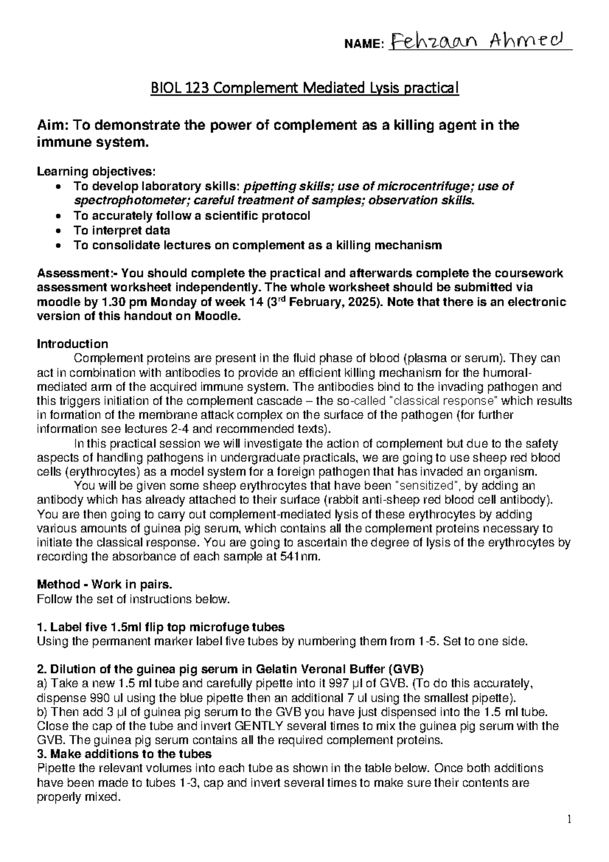 Lec 1 Aquatic notes - NAME: ___________________________ BIOL 123 ...