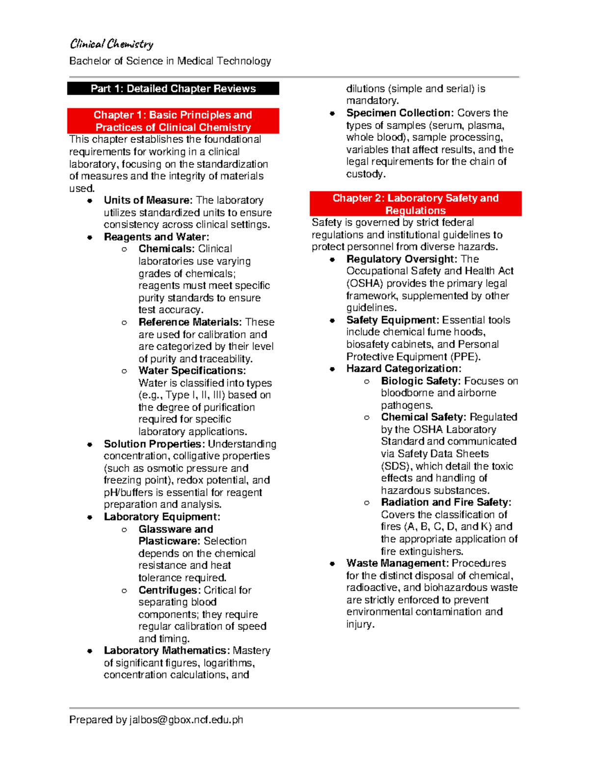 CC1 Review: Clinical Chemistry Fundamentals & Practice Quiz - Studocu