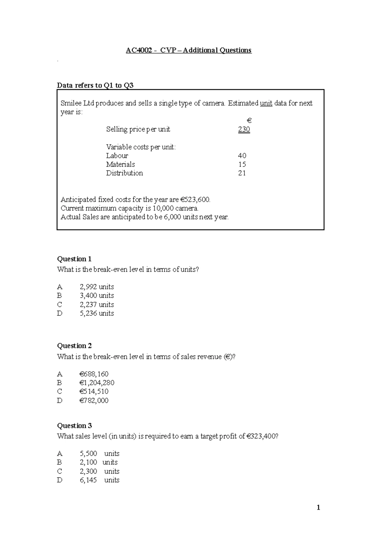 AC4002+Tutorial+2+Week+3 - AC4002 Tutorial 2 – Week 3 Question 1 ...