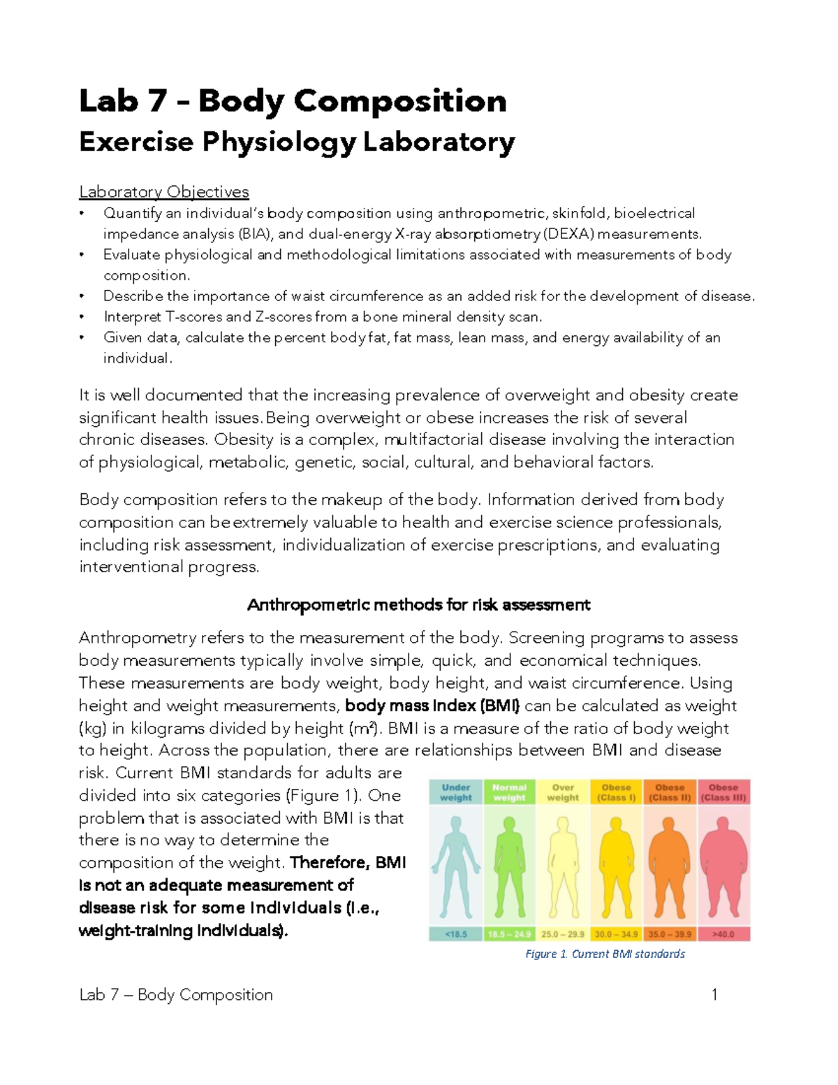 Lab 7 – Body Composition Analysis - Studocu