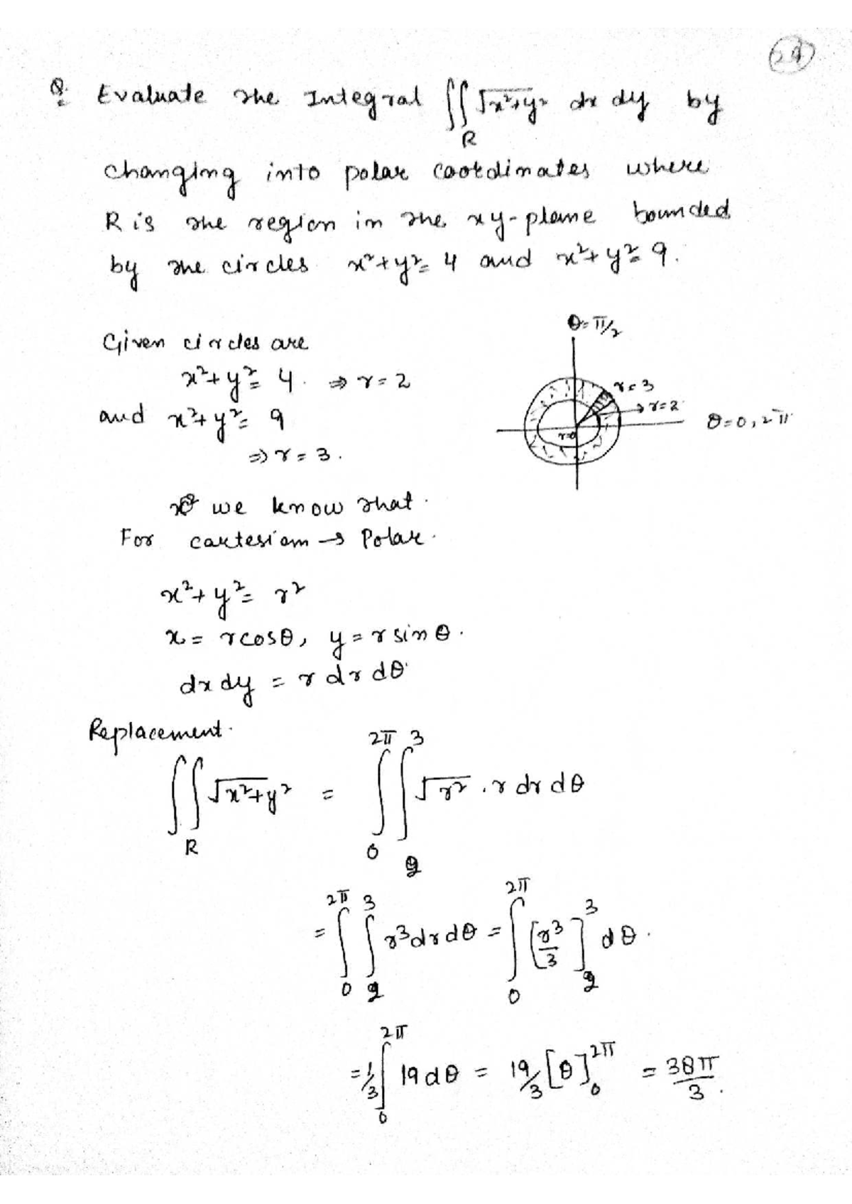 Unit-5 Multiple Integrals: Evaluating Polar Coordinates (30-38) - Studocu