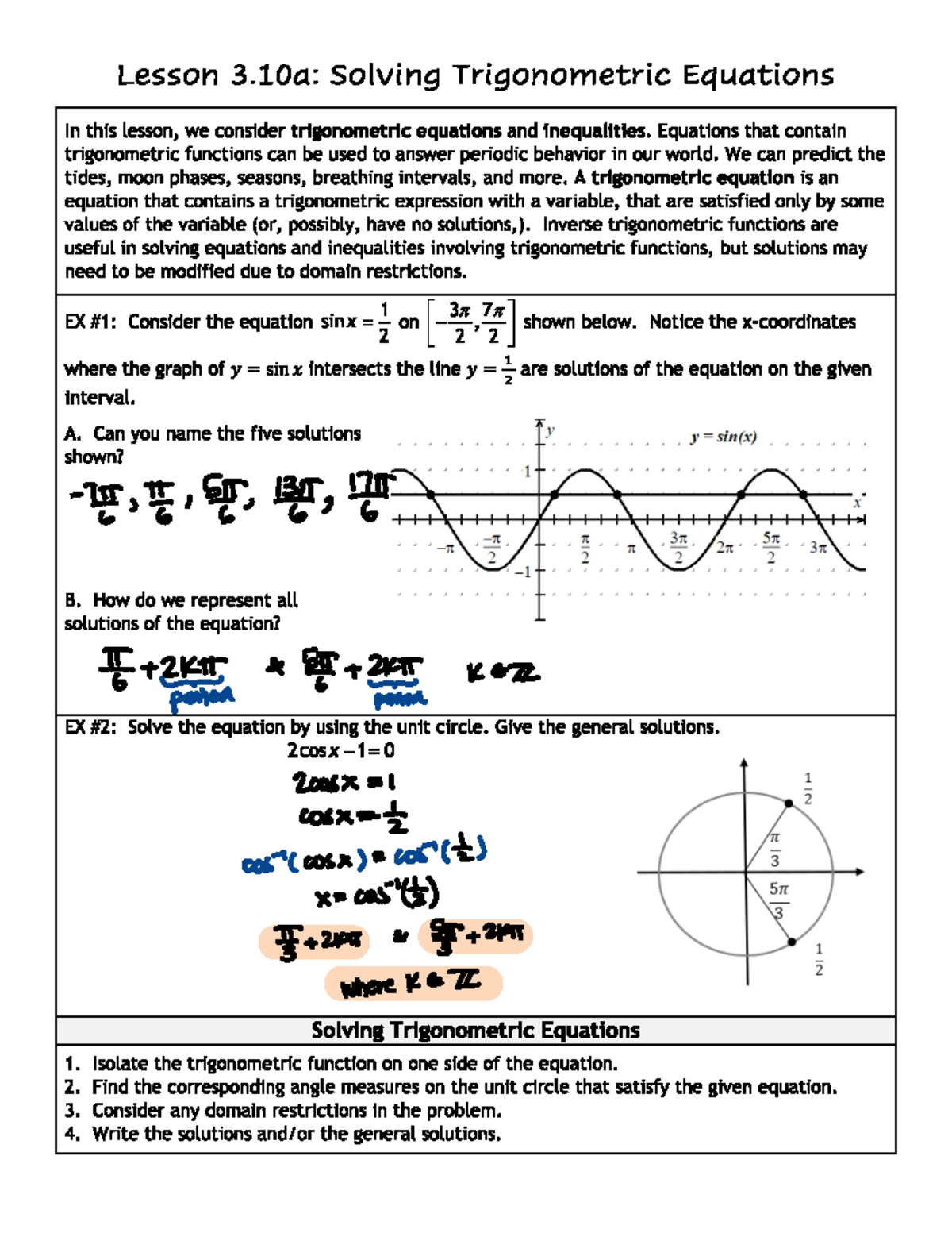 3.10 Solving Trigonometric Equations Notes: Essential Concepts & Key ...