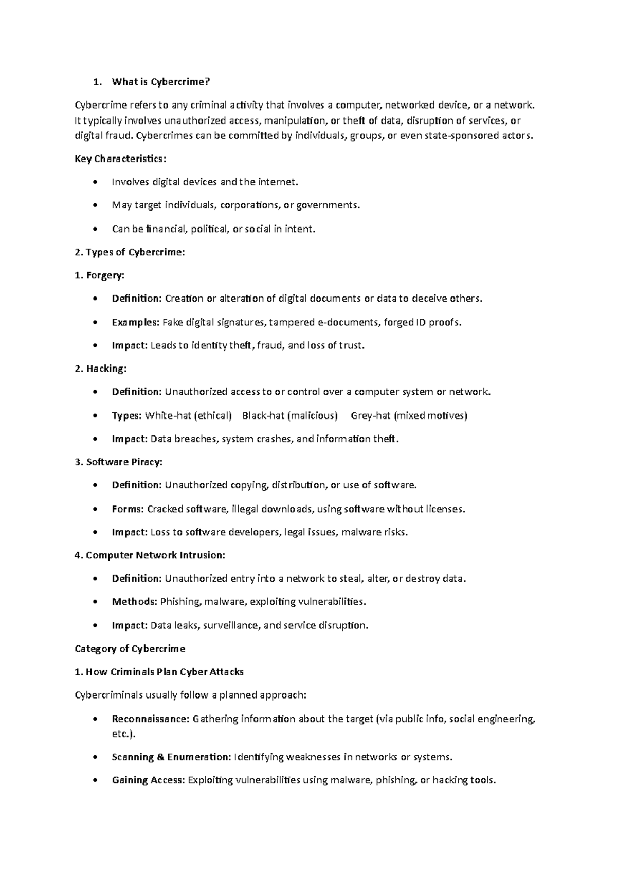 Cybercrime & Cyber Law: A Comprehensive Overview of Key Concepts - Studocu