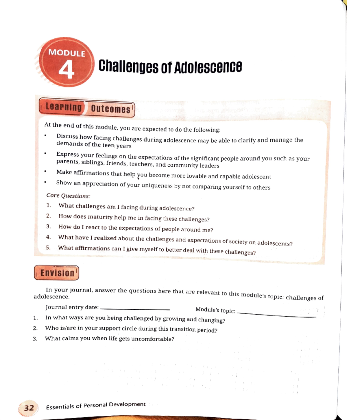 Perdev - Q1 - Module 4-8: Navigating Adolescent Challenges and Stress ...