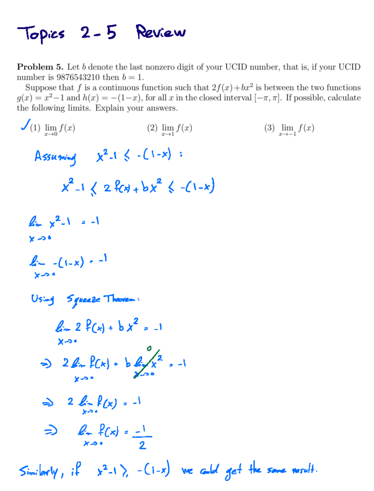 Topics 2-5 Review - MATH 101 Final Exam Preparation - Studocu
