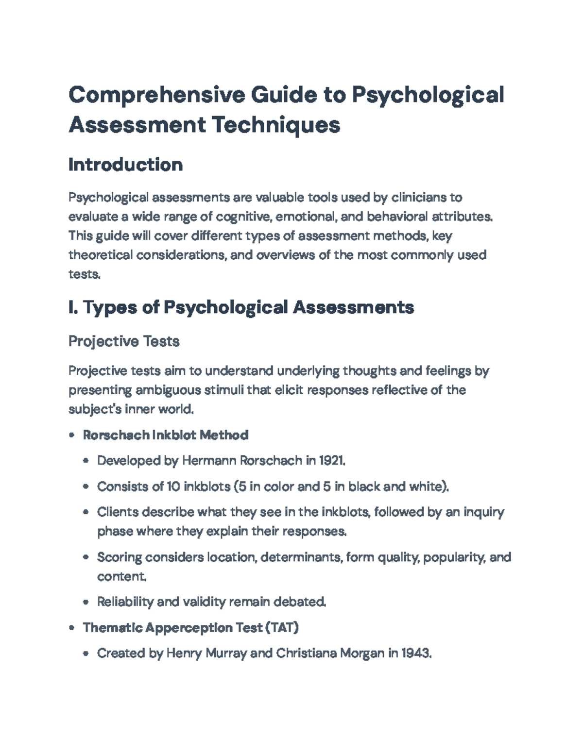 Psychological Assessment Techniques: A Comprehensive Guide ...