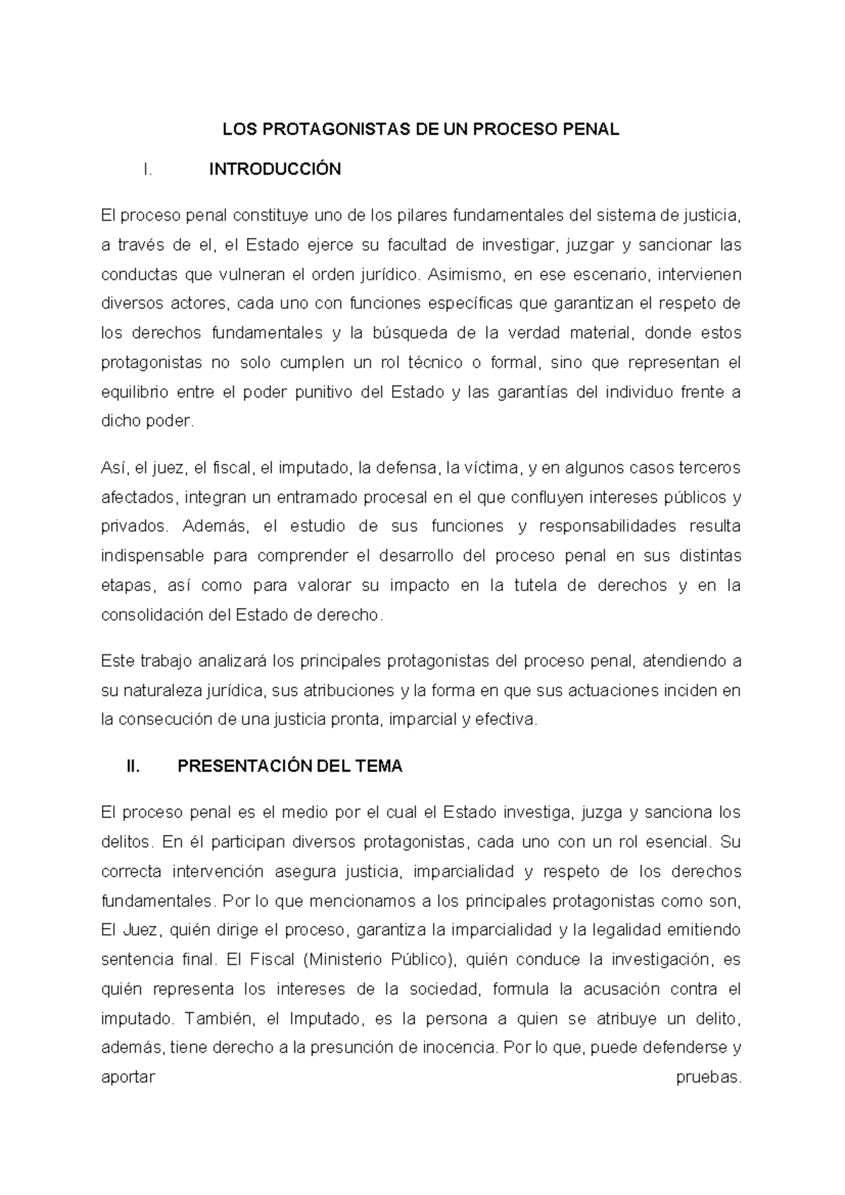 TA-1: Protagonistas del Proceso Penal y su Rol en el Sistema Judicial ...