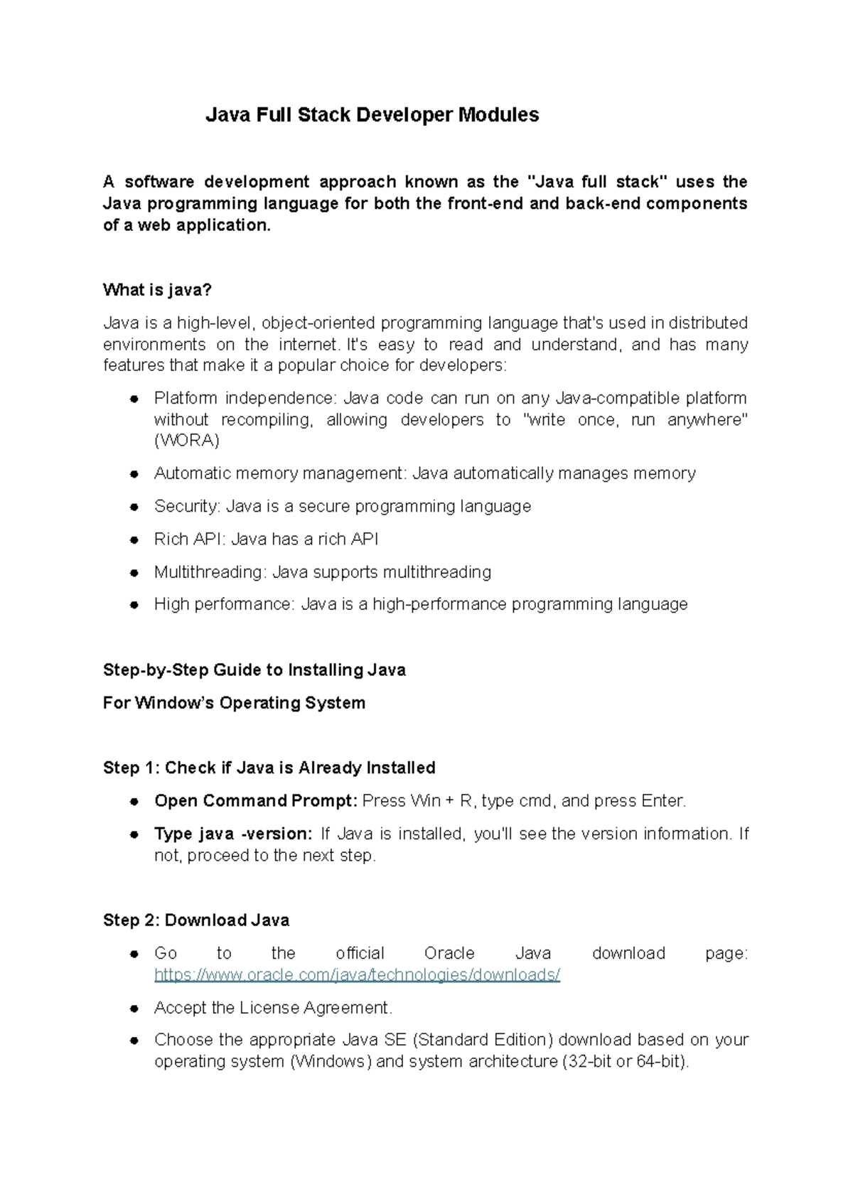 Module Full Stack Java - It will helpful for Software Developers ...