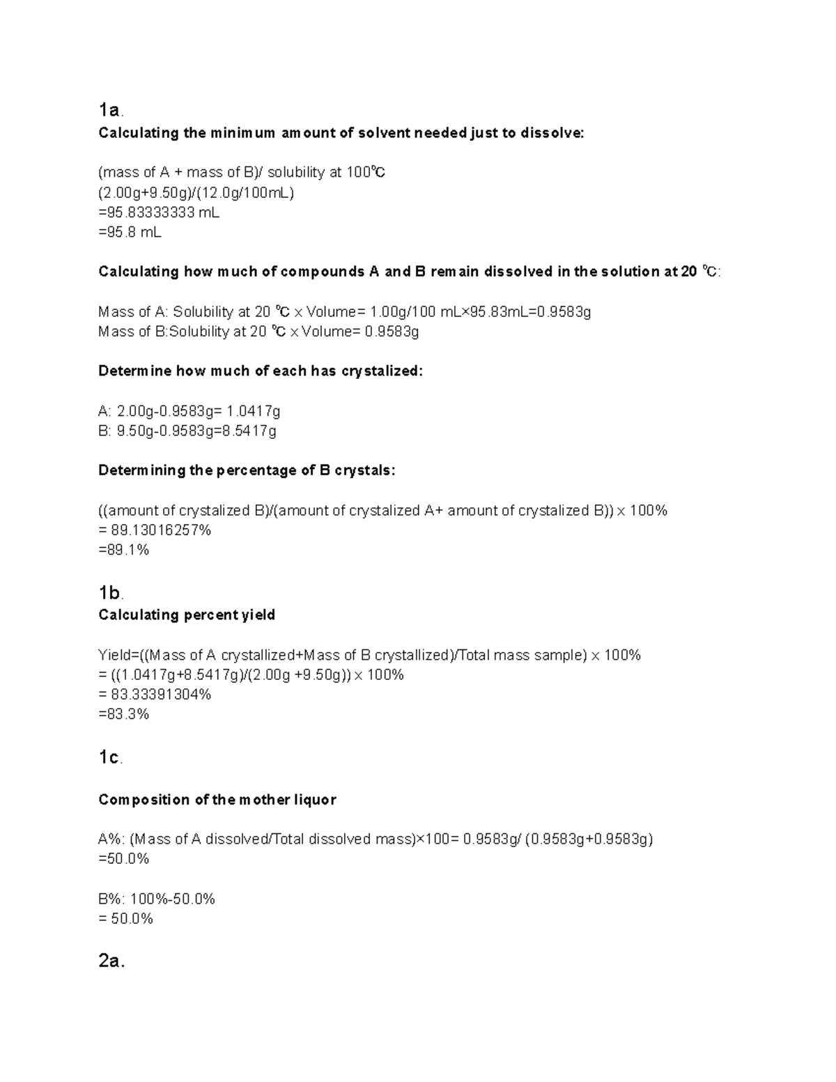 Task 6: Solvent Calculations and Yield Assessment in Chemistry - Studocu