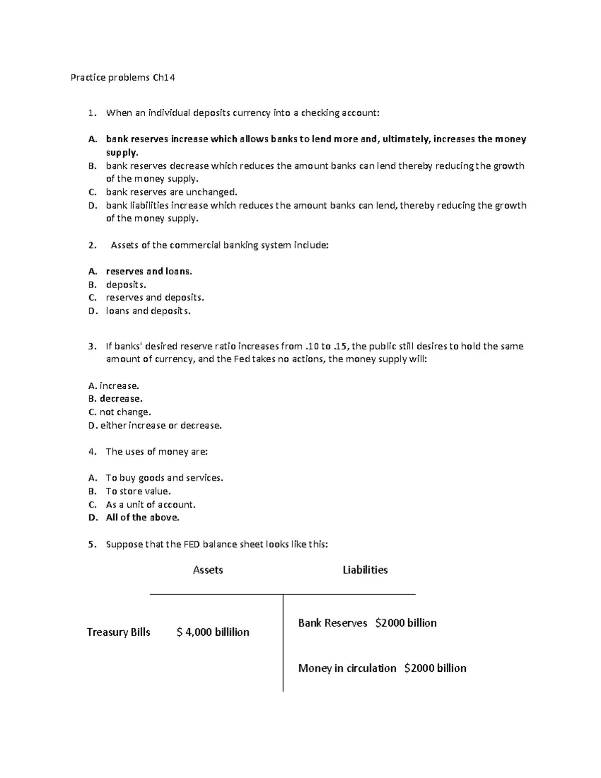 Practice Problems Ch14 - Solutions and Explanations - Studocu