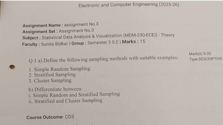 ECE 3rd Sem Assignment No.3: Statistical Data Analysis & Visualization ...