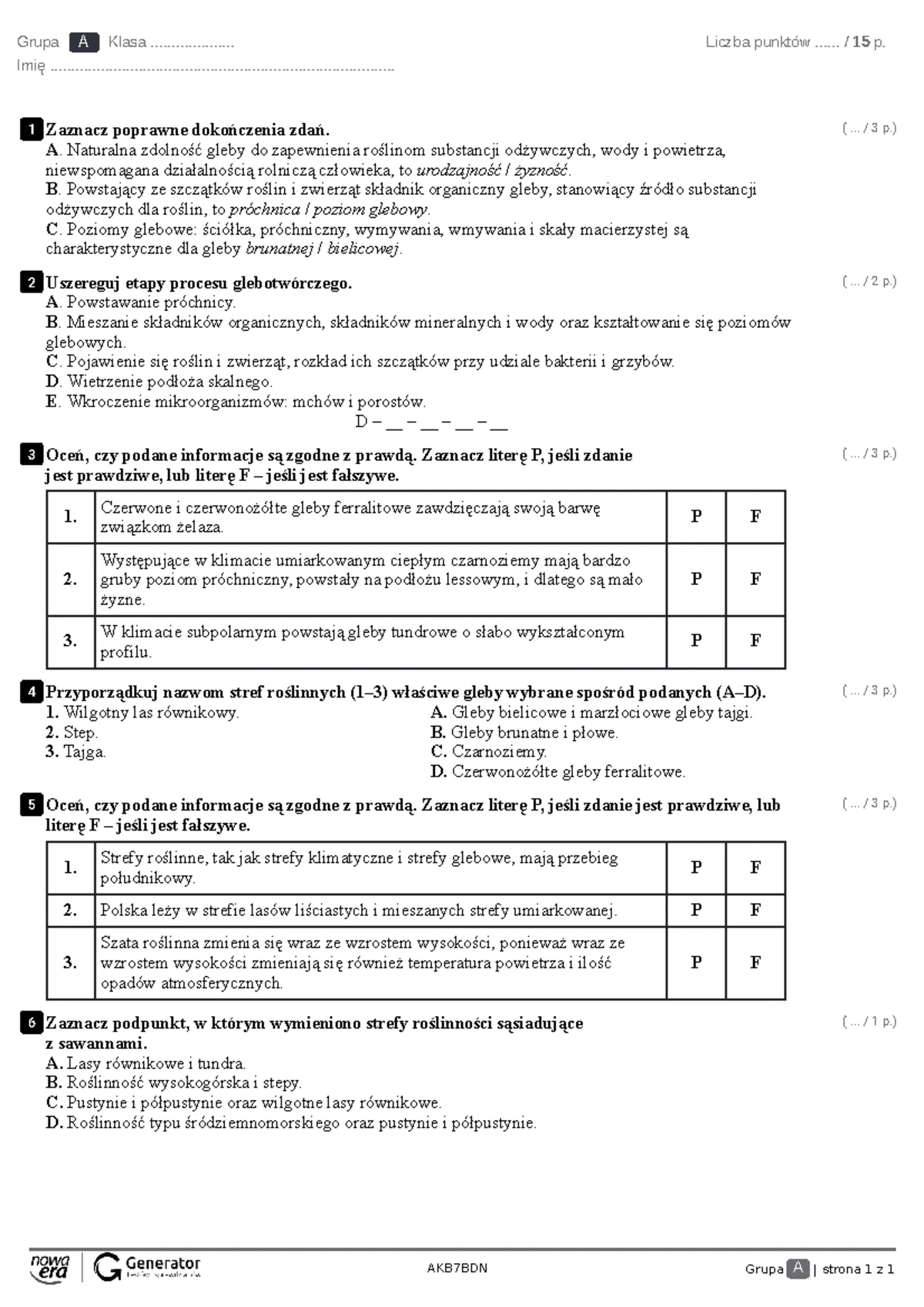 świat Roślin Sprawdzian Puls życia www.studocu.com