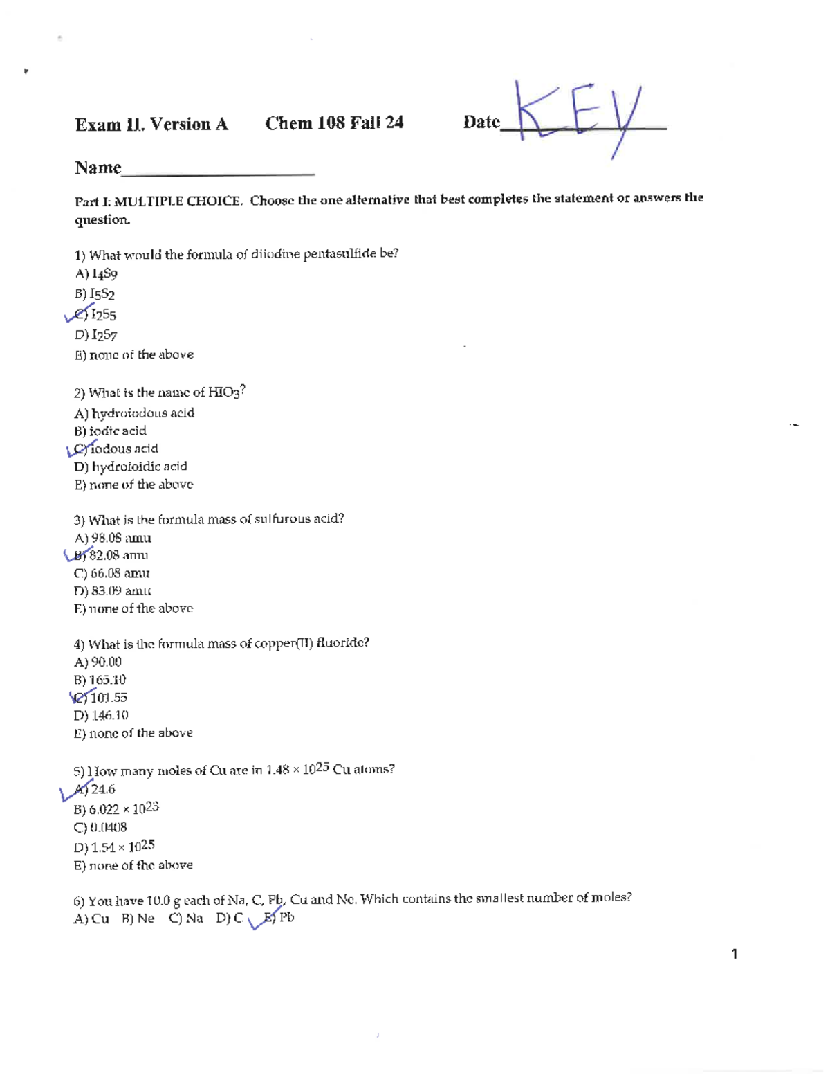 Final Exam Review Notes for Chem 108 Fall 24 - Studocu