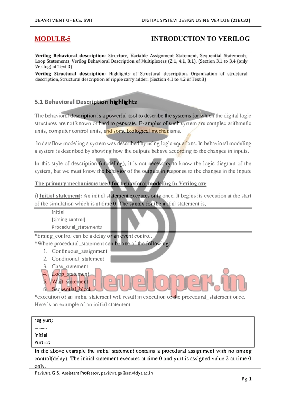 Digital System Design (DSDV) Module 1 Notes - BIT - Studocu