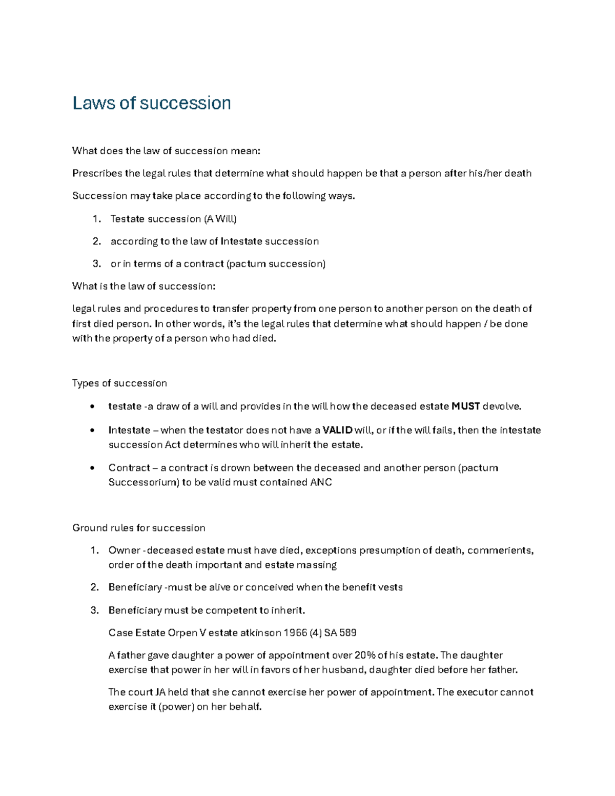 Laws of Succession Chapter 1: Understanding Testate and Intestate Rules ...