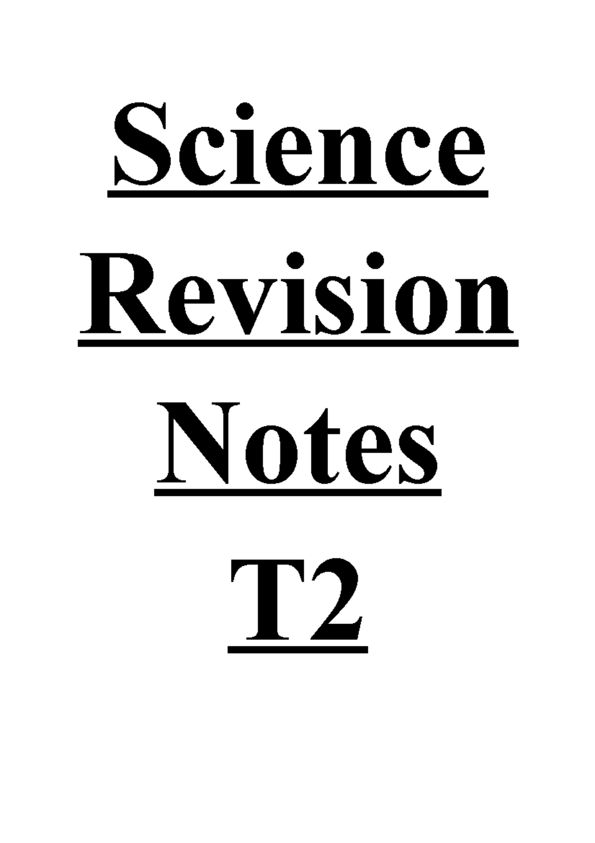 Science Revision Notes Term 2 - Science Revision Notes T Chapter 11 ...