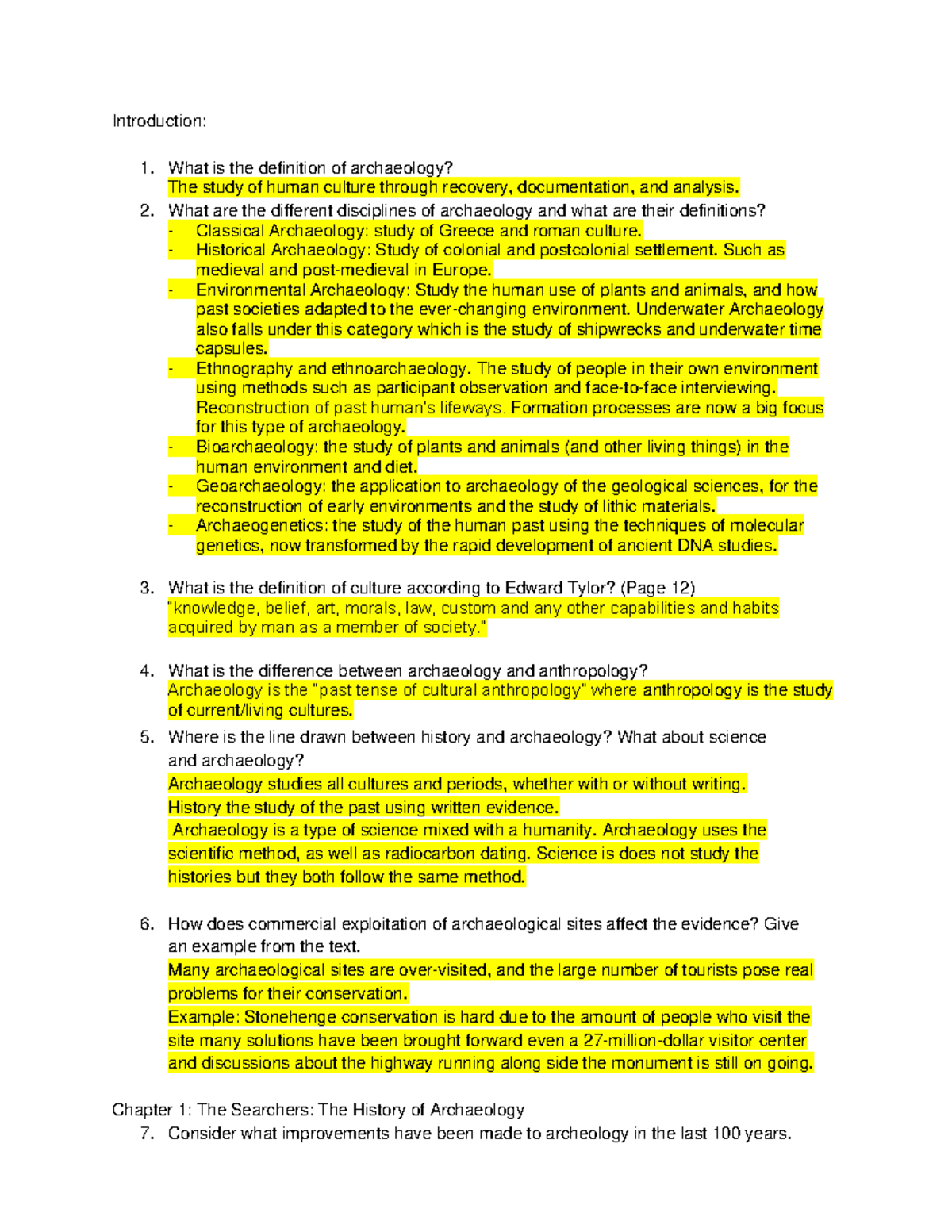 Archaeology 101: Key Concepts and Definitions - Chapter 1 Study Notes ...