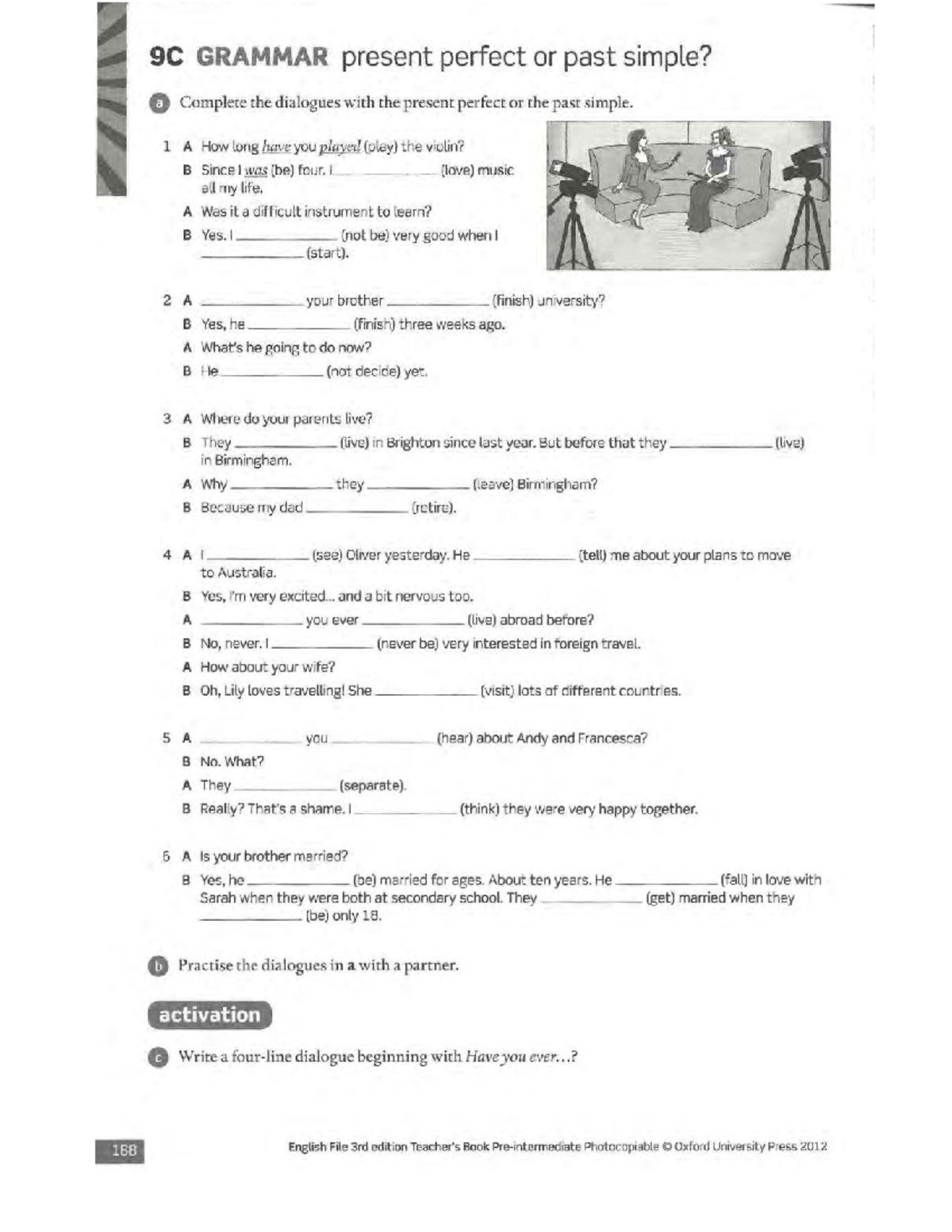 UNIT 9C Grammar: Present Perfect vs. Past Simple Sample Test AV1 - Studocu