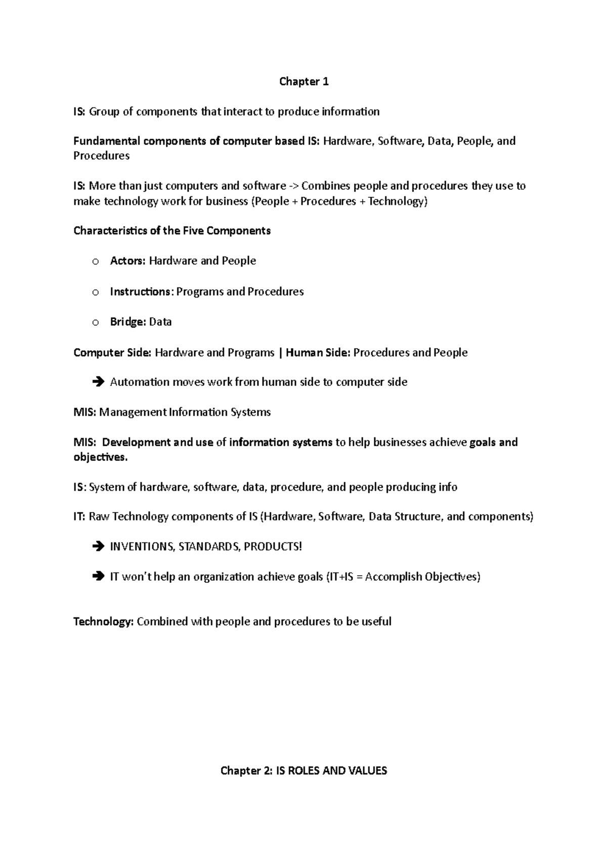 BUS 237 Final EXAM Notes (CH 1 TO 3) - Chapter 1 IS: Group of ...