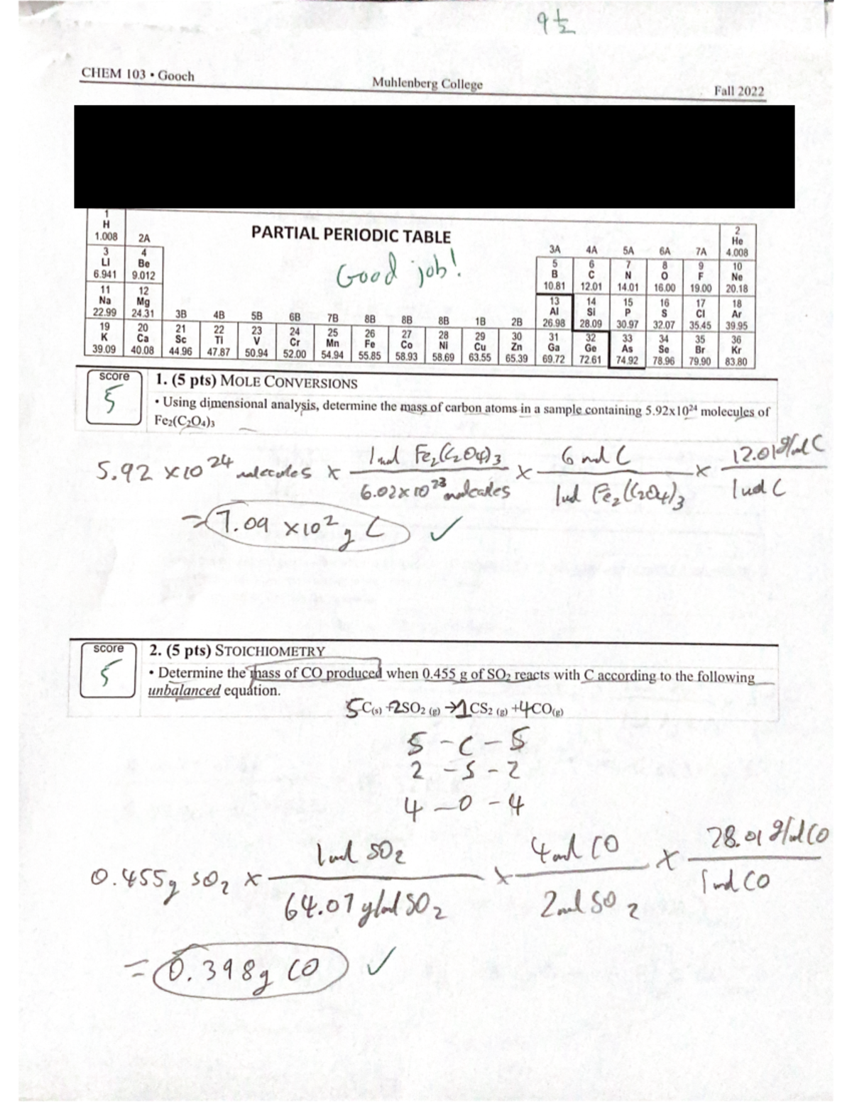 CHEM 103 - General Chemistry 1 Quiz #3 Review Notes - Studocu