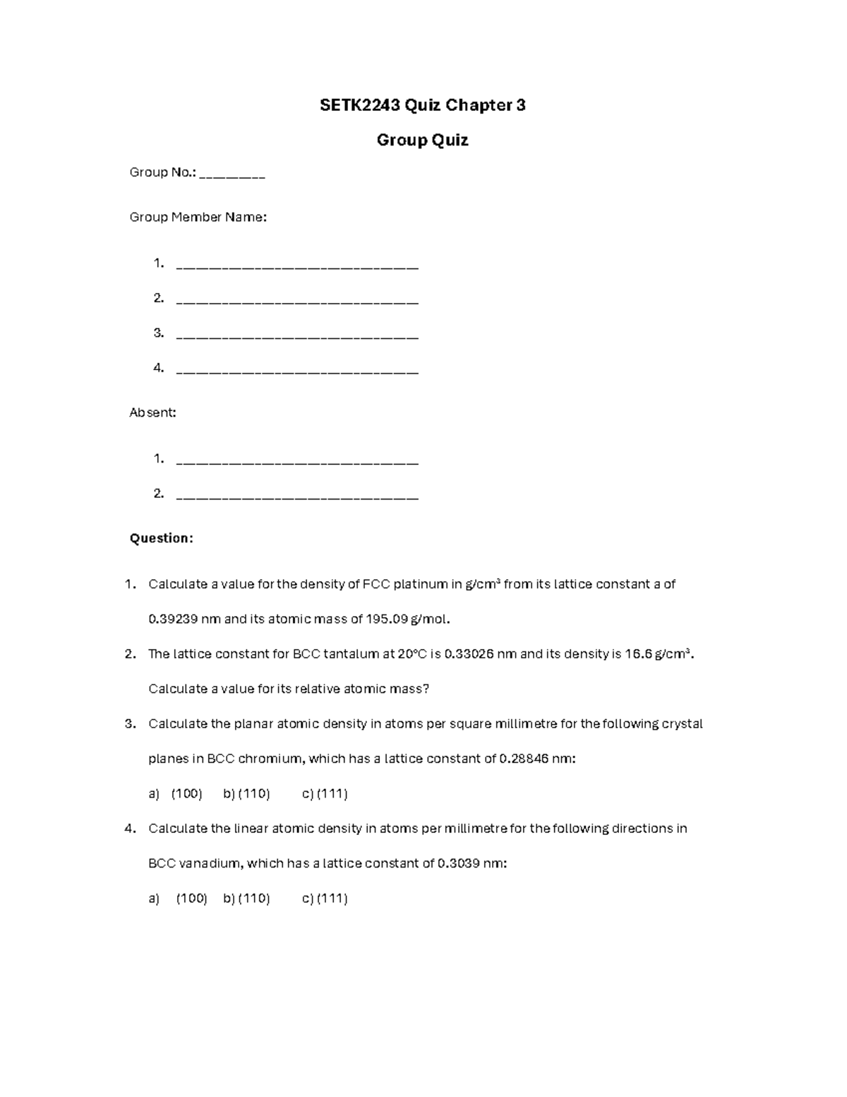 Quiz Chapter 3 Work - SETK2243 Quiz Chapter 3 Group Quiz Group No ...