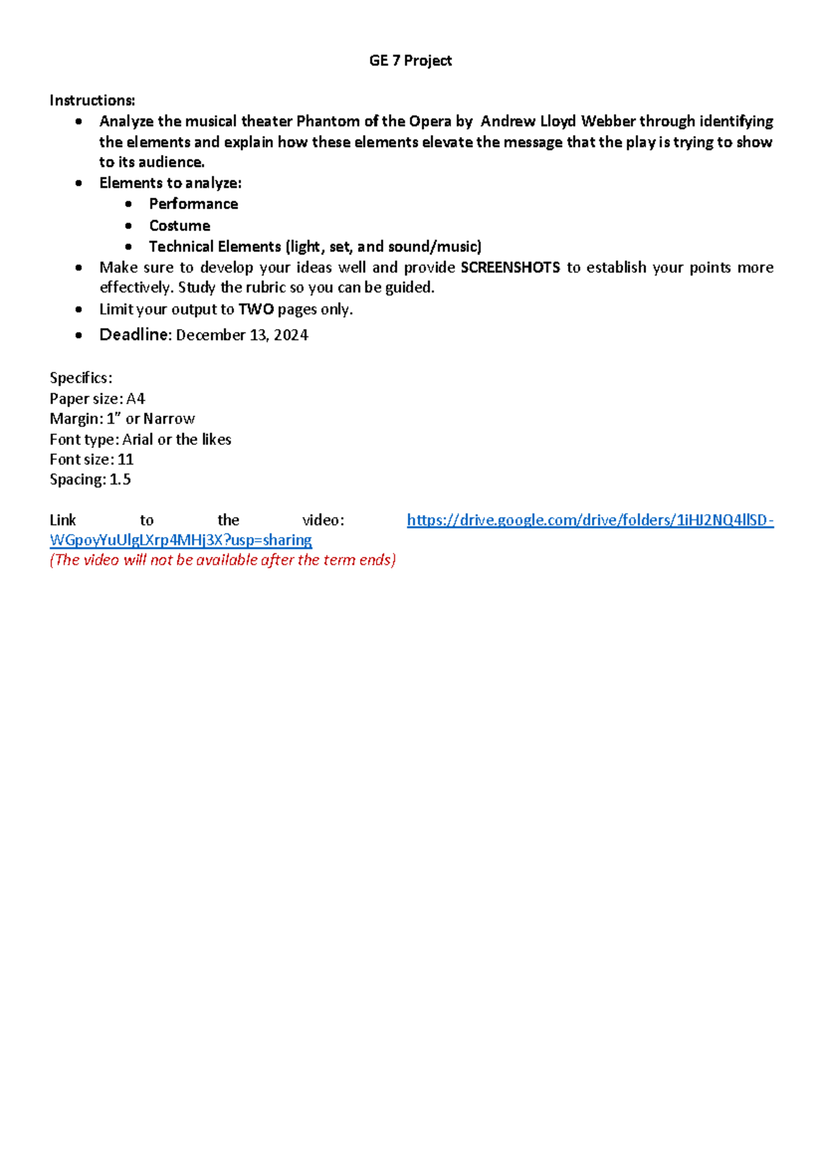 Project - 2024-1 - Activity - GE 7 Project Instructions: Analyze the ...