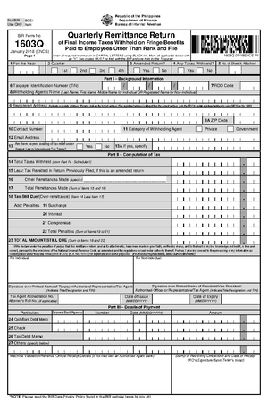 BIR Form 1601-FQ 2020: Final Tax Remittance Return Notes - Studocu