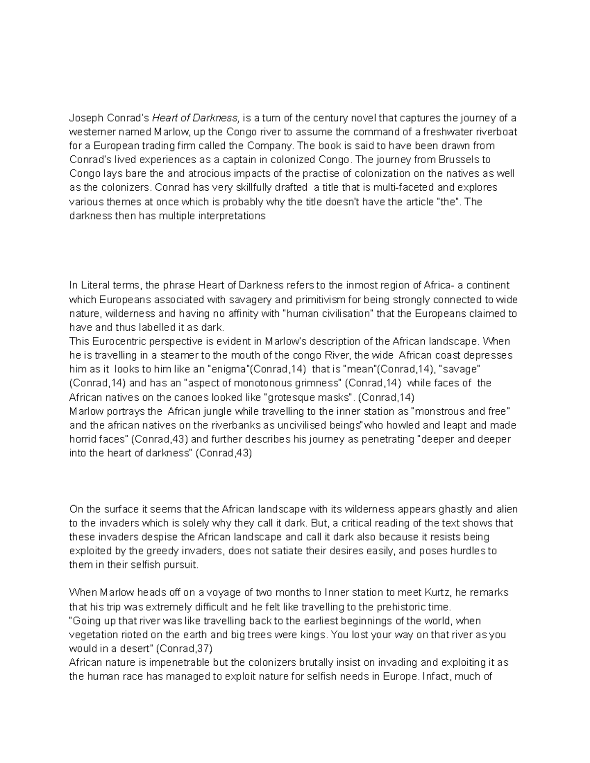 Heart of Darknessby joseph conrad - Joseph Conrad’s Heart of Darkness ...