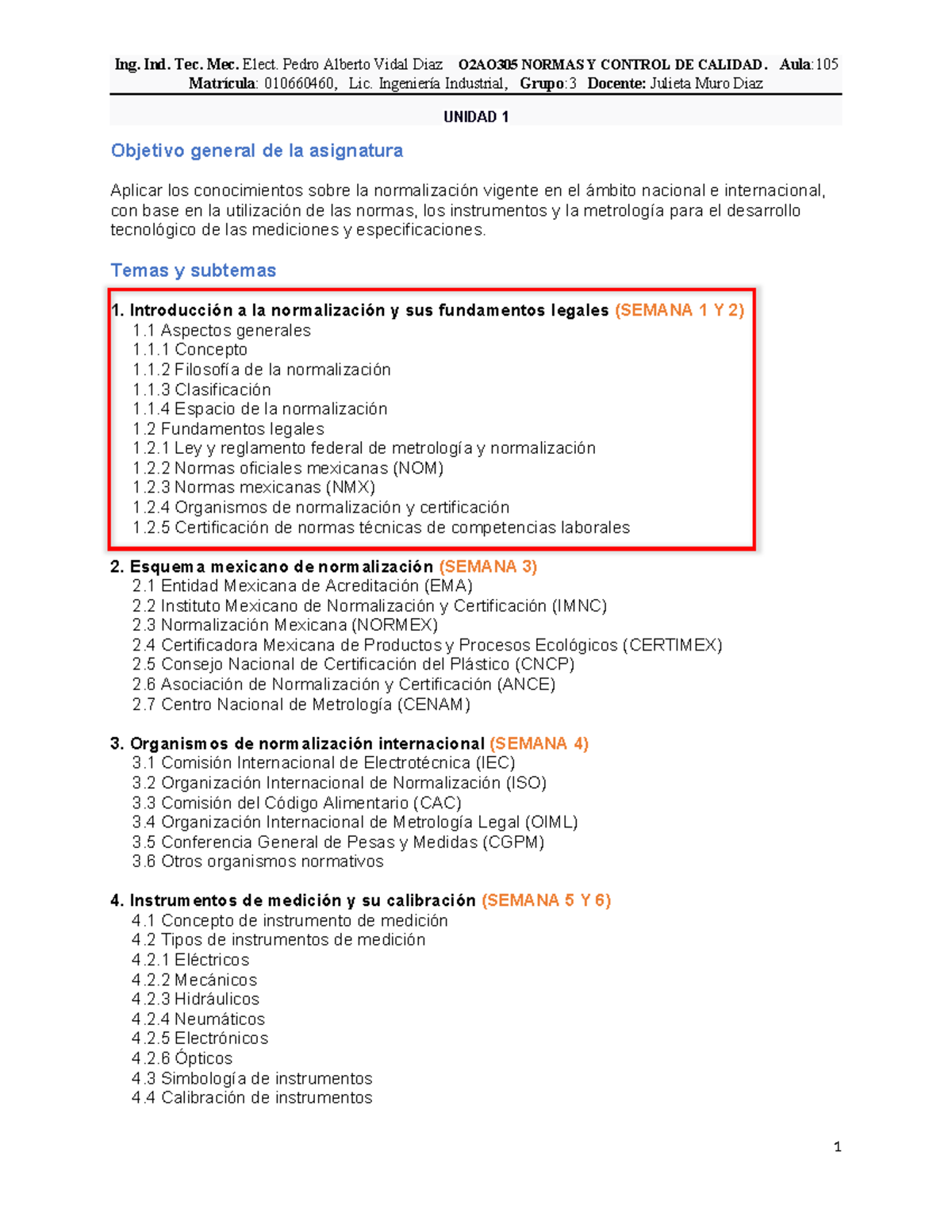 Unidad 1 - O2AO305 Normas y Control de Calidad en Ingeniería Industrial ...