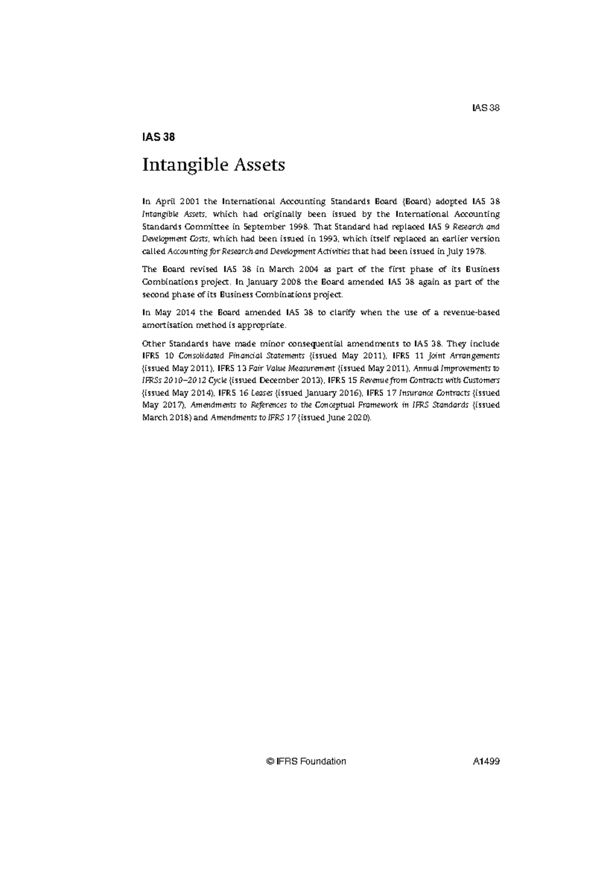 Final Exam Notes: IAS 38 Intangible Assets Explained - Studocu