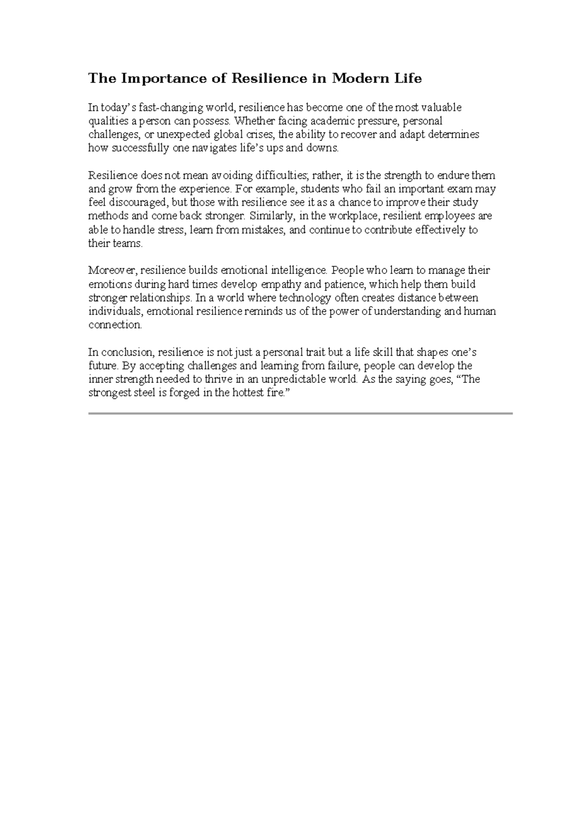 The Role of Resilience in Today's Challenges: A Study Guide - Studocu
