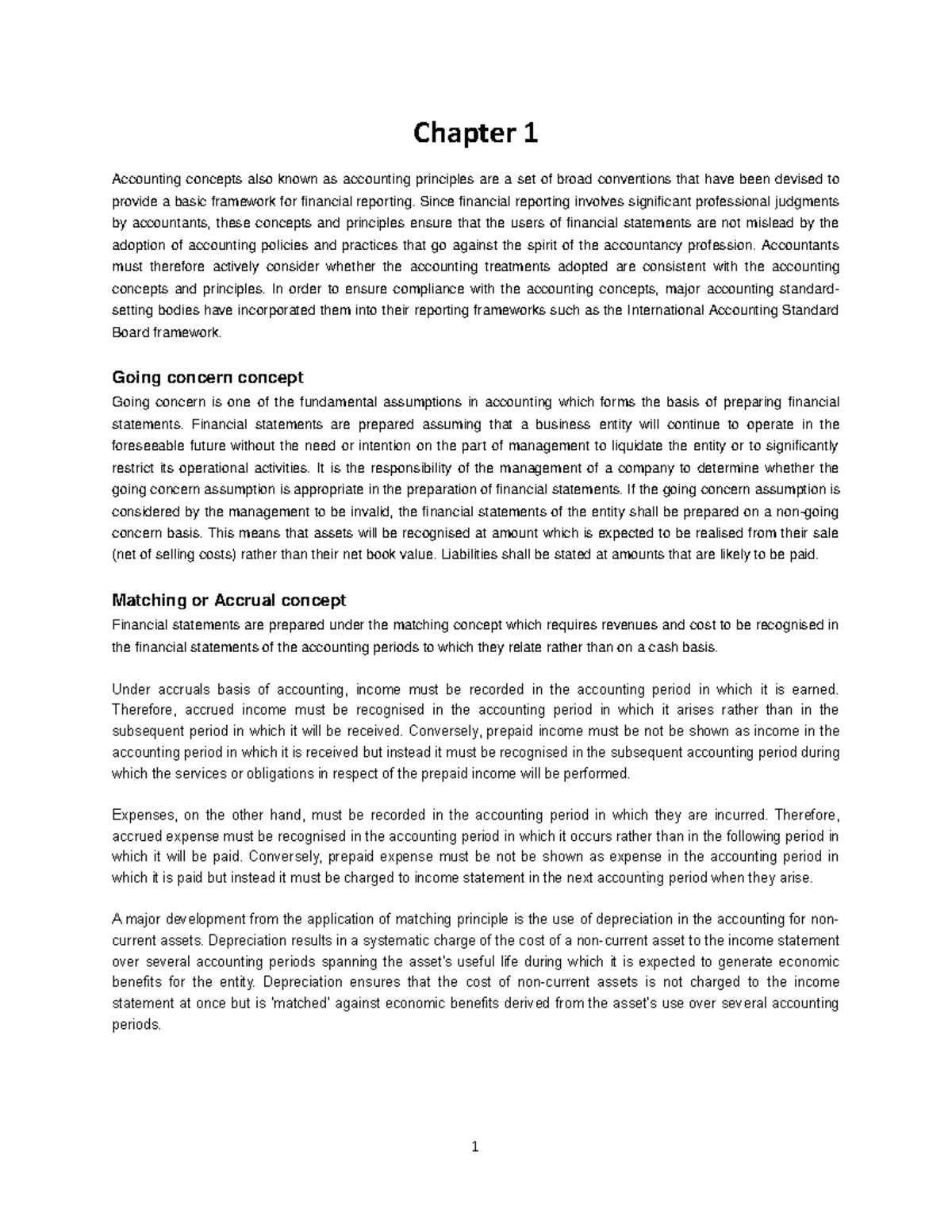 Chapter 1: Key Accounting Concepts and Principles (ACCT101) - Studeersnel