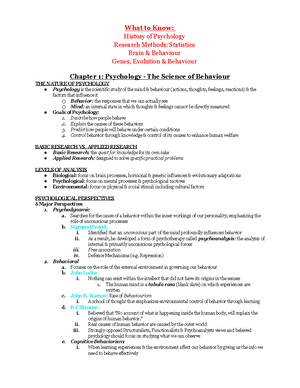 Tutorial Session #4 Chapter 3 – PART 2 - Brain & Behavior - TUTORIAL ...