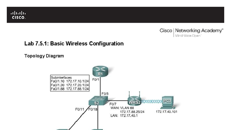 Lab 7.5.1: Basic Wireless Configuration for CCNA (200-125) - Studocu