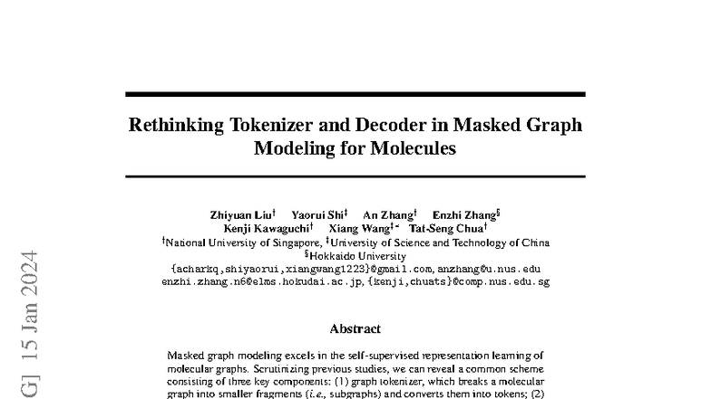 Rethinking Tokenizer and Decoder in Masked Graph Modeling for Molecules ...