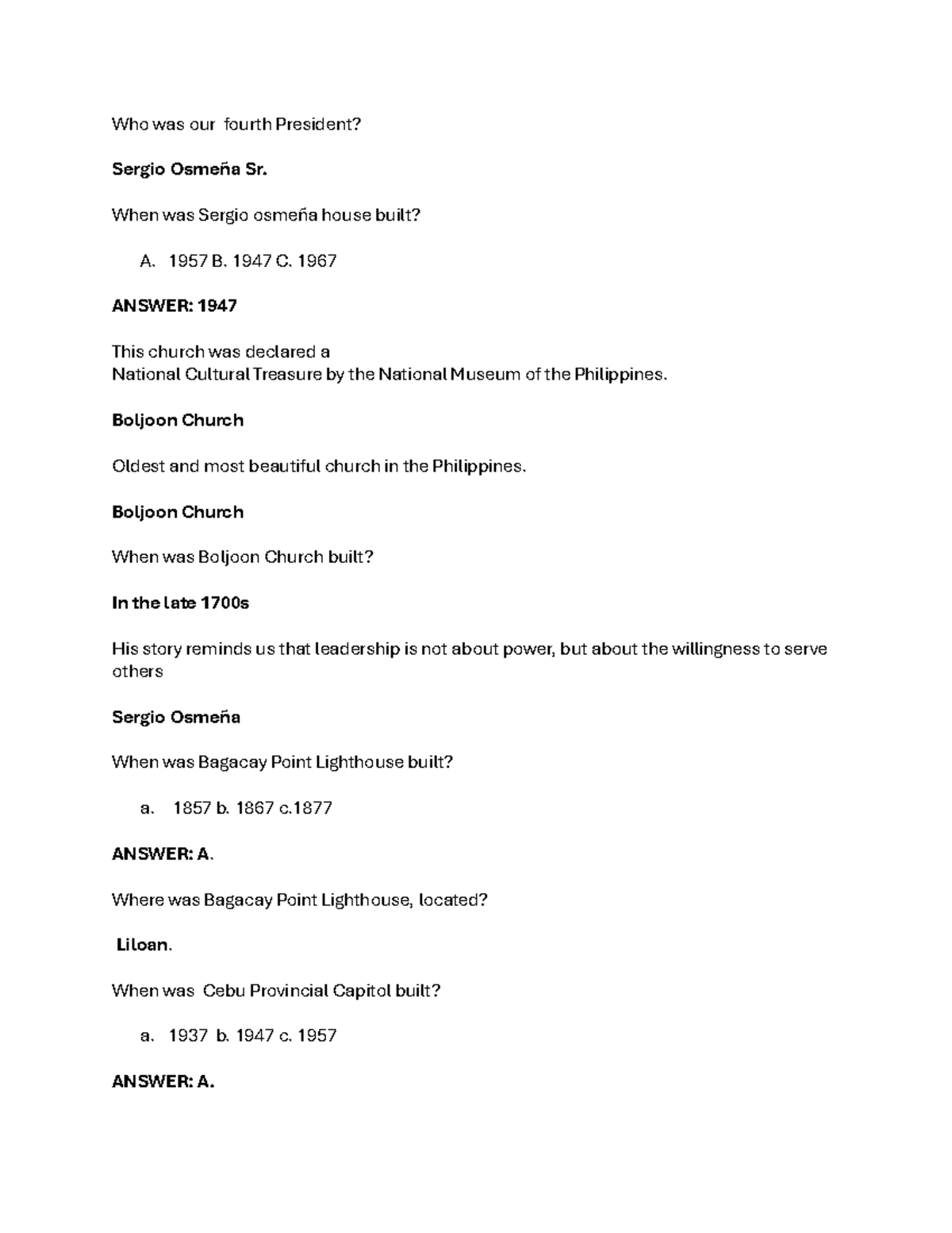 Cultural Heritage and Historical Landmarks in the Philippines - Studocu