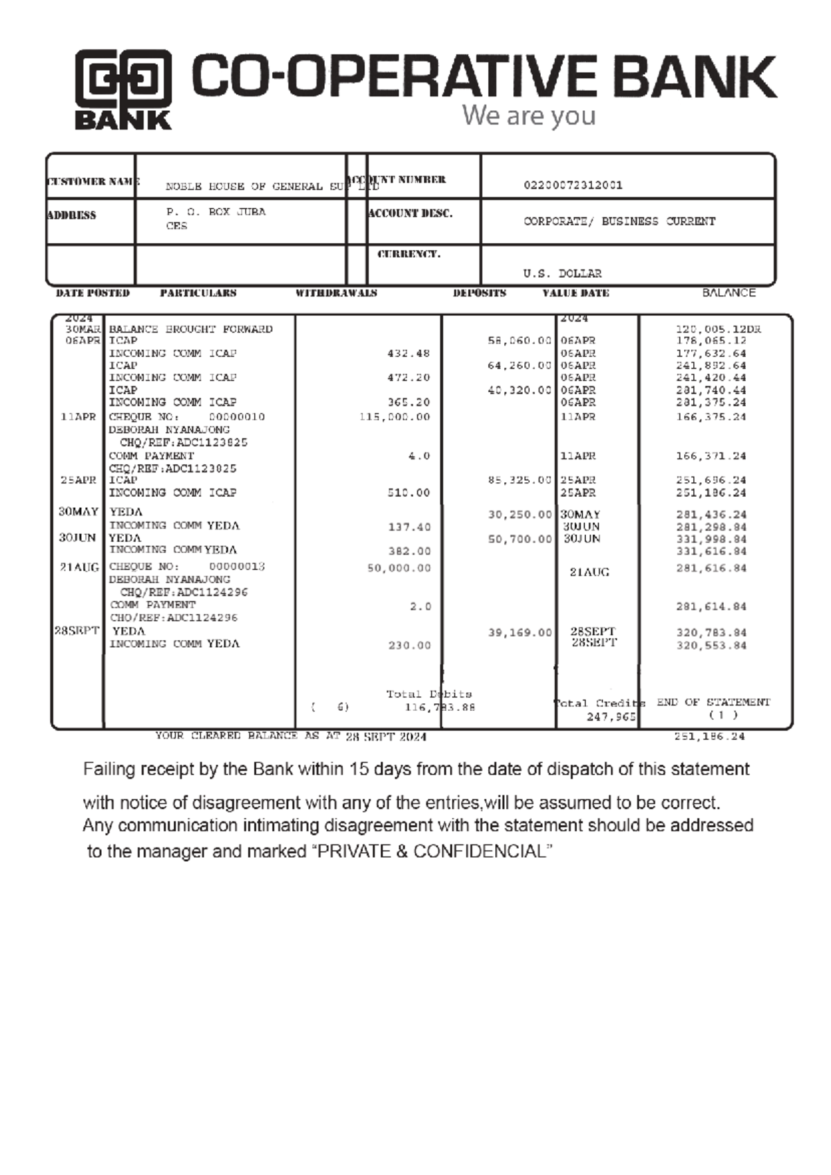 BANK Statement - G BANK Account Summary for 2024 - Studocu