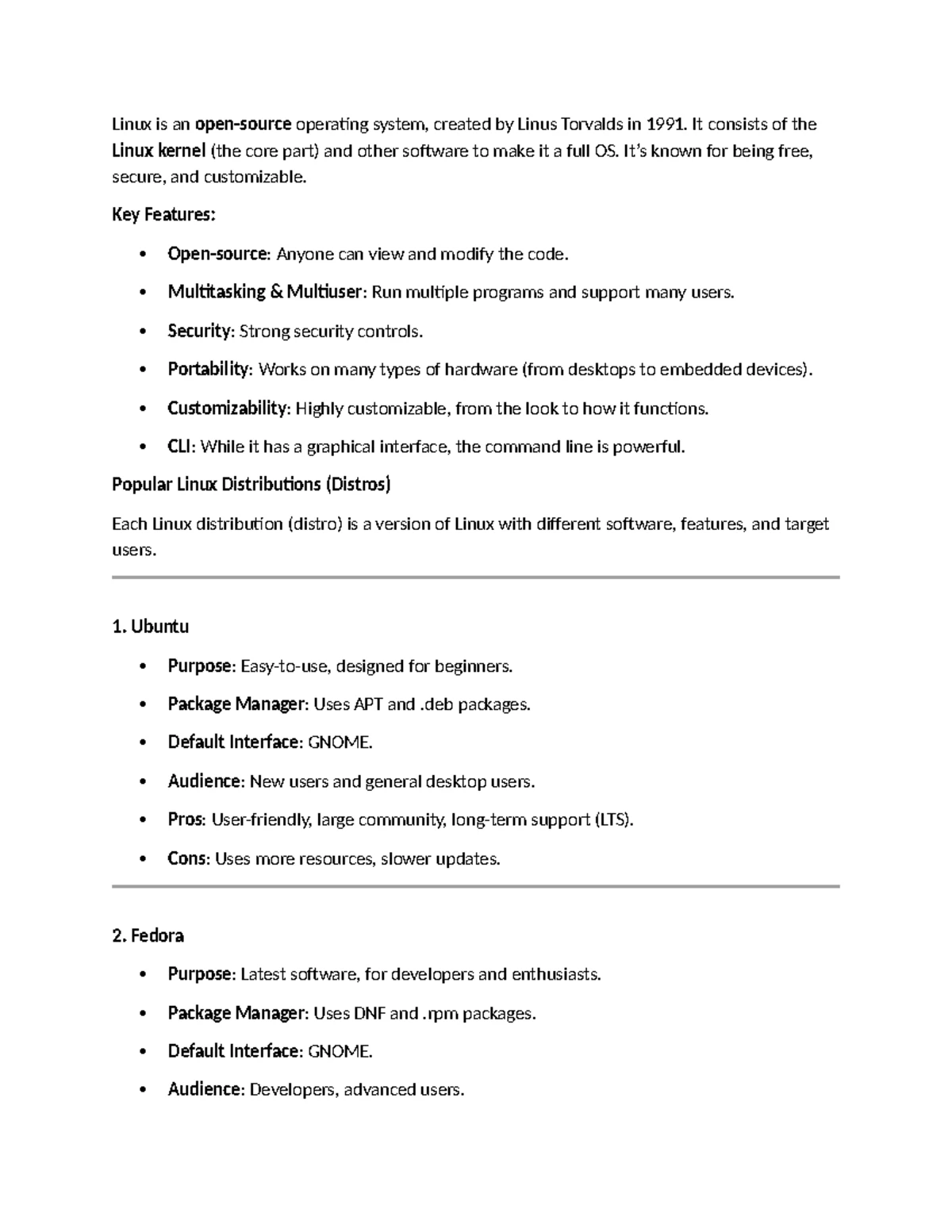 Linux Overview and Key Features - Assignment 2 Practice Materials - Studocu