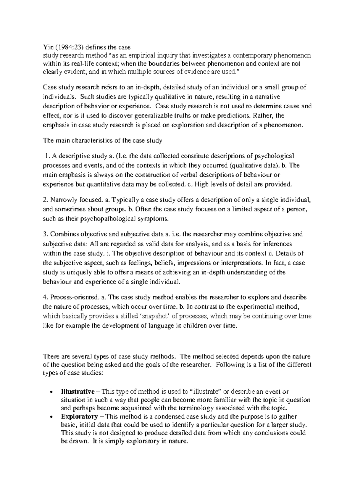 Case Study Analysis: Exploring Research Methods and Applications - Studocu