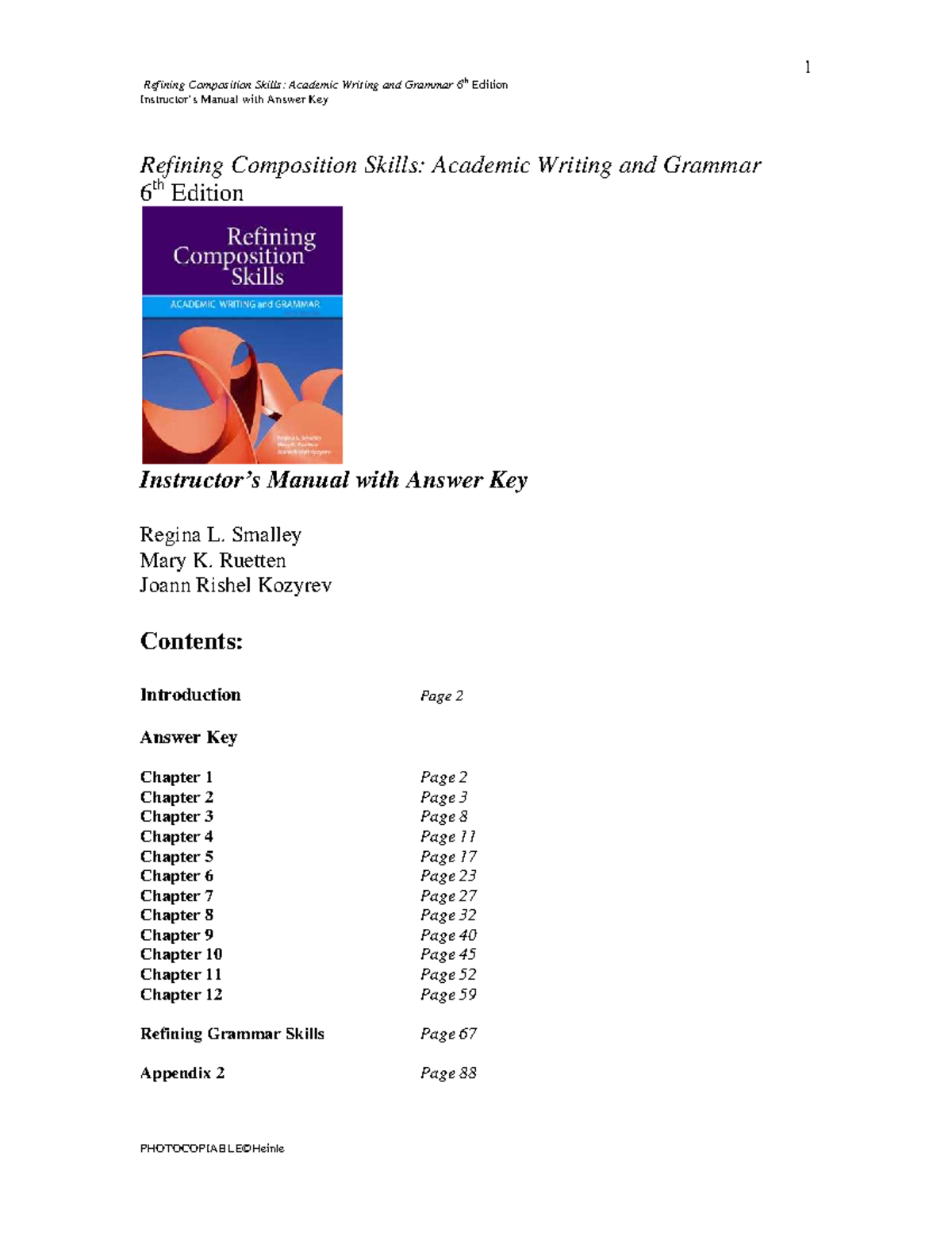 Refining Composition Skills: Academic Writing & Grammar 6th Ed ...