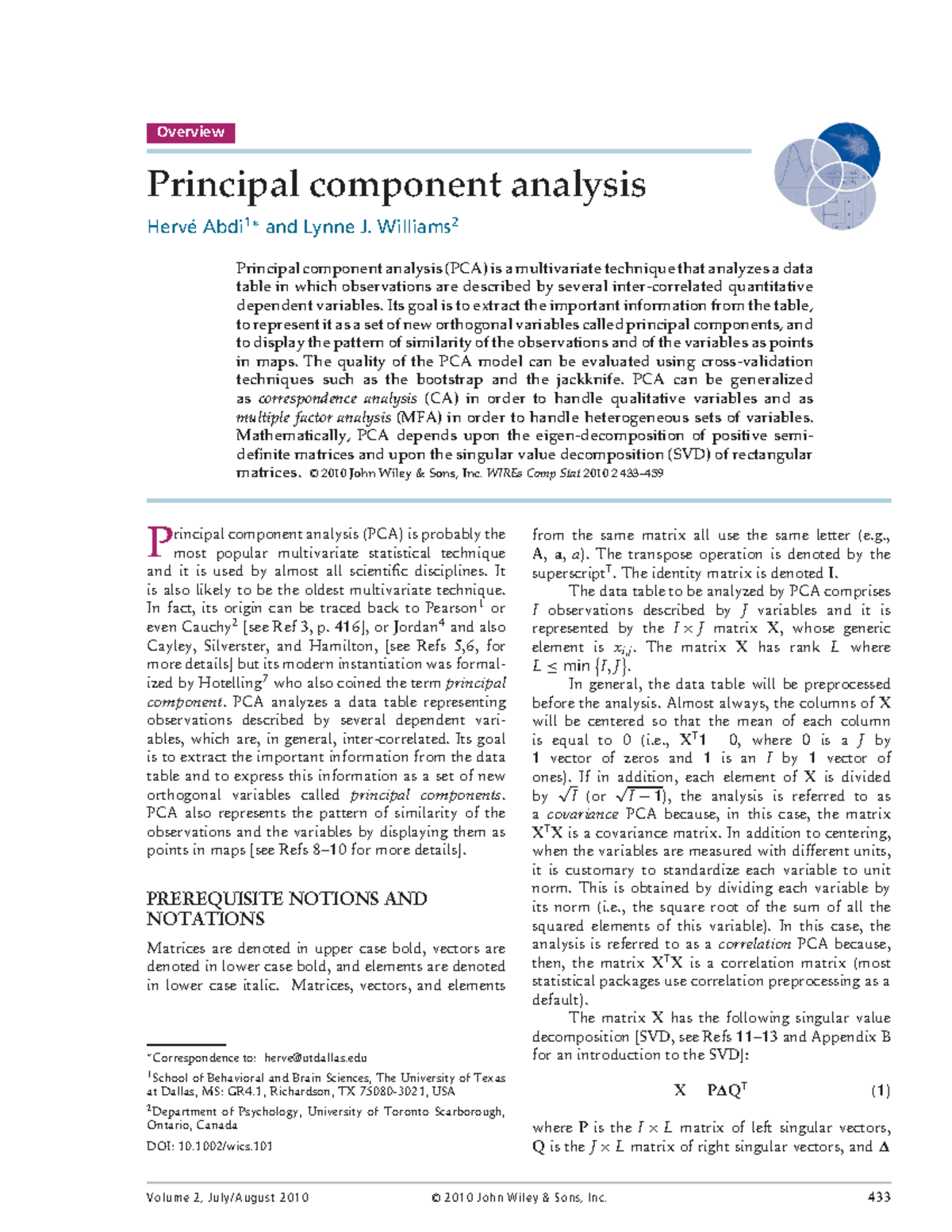 PCA Paper UTDallas: Insights and Techniques for Analysis - Studocu
