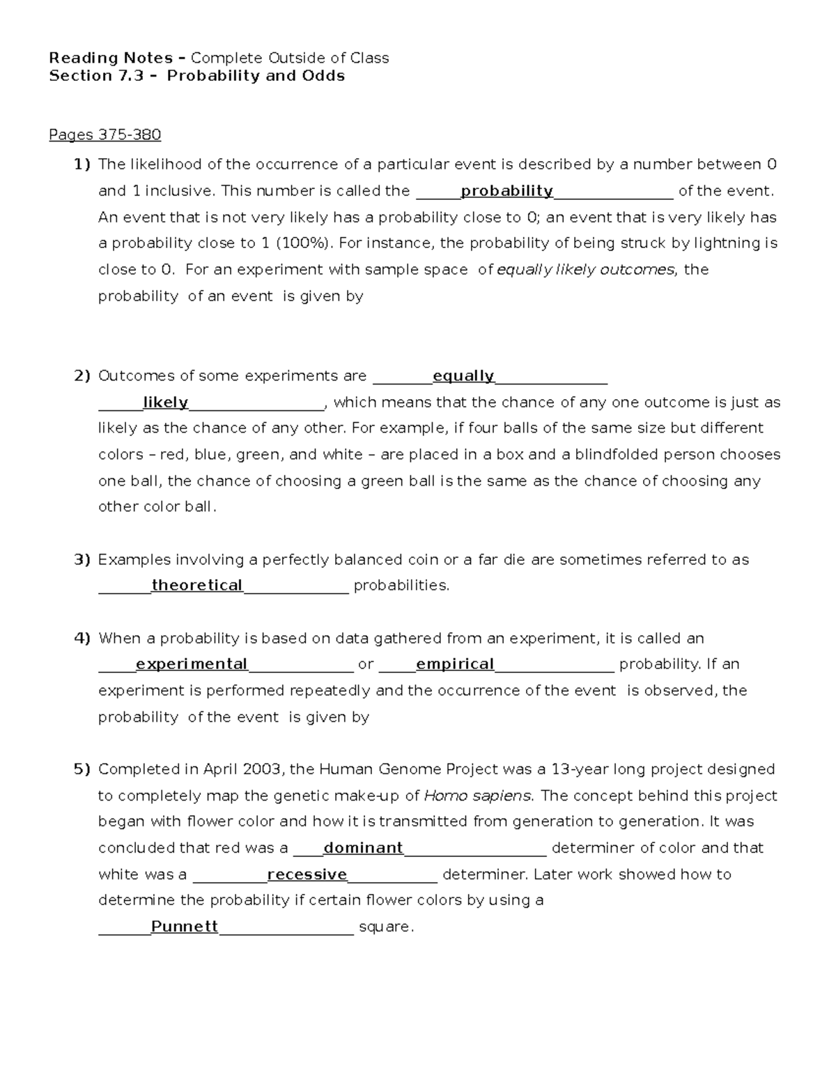 Section 7.3 - Chapter 7 Part 3 Math Notes: Probability & Odds Insights ...