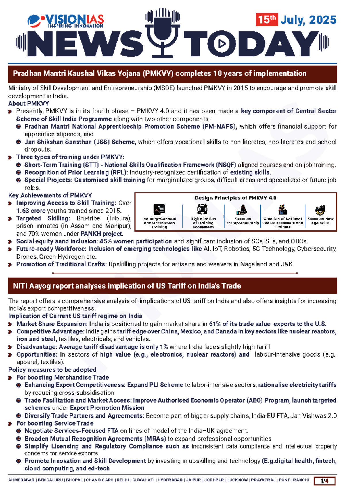Vision IAS Daily Current Affairs - 15 July 2025 - Studocu