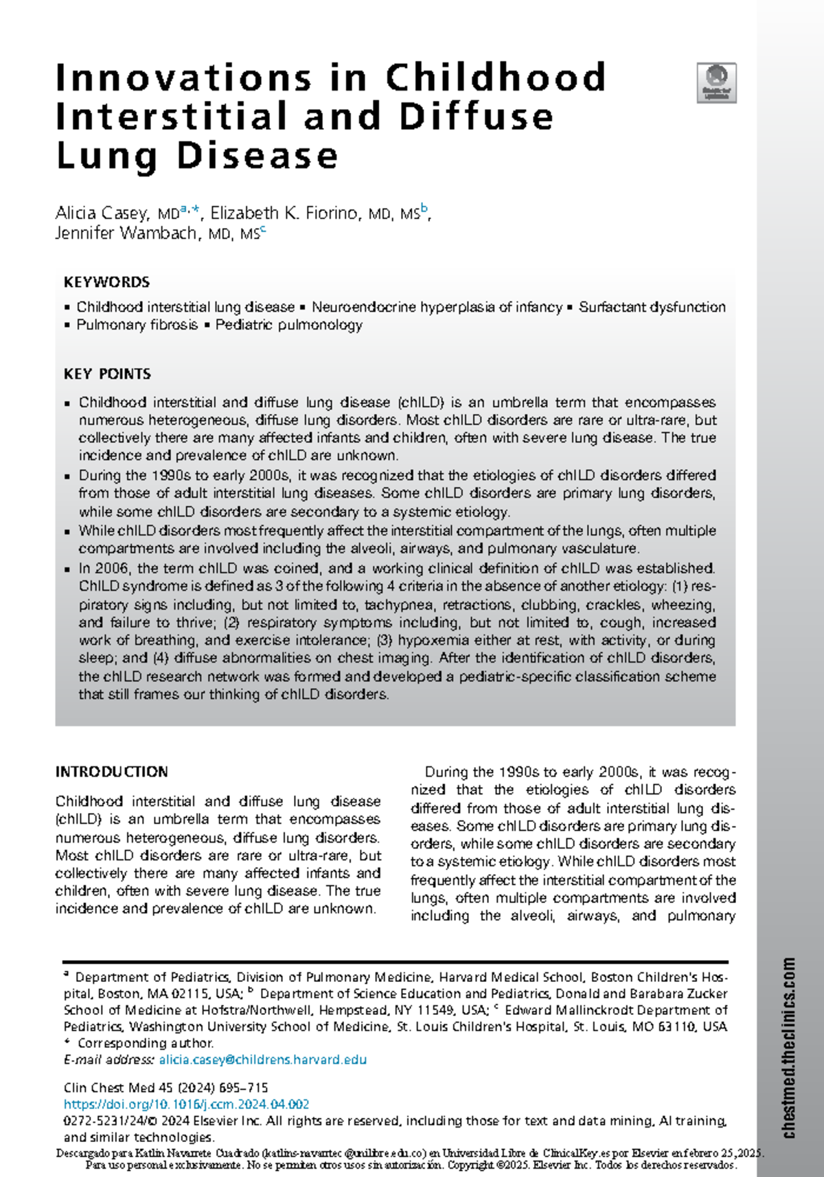 Innovations in chILD: Advances in Childhood Interstitial Lung Disease ...