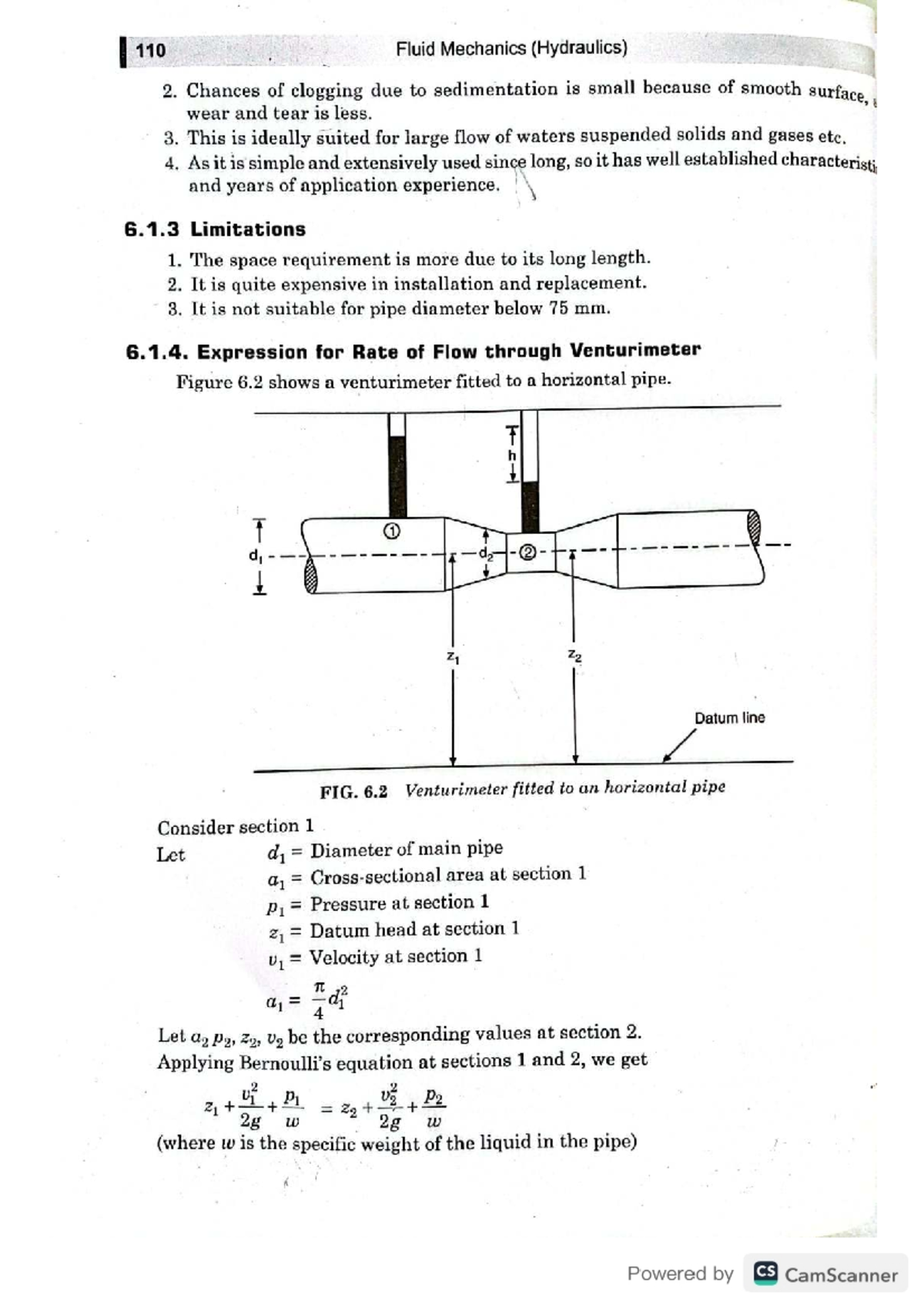 Fluid Mechanics 110: Venturi Meter Notes and Flow Measurement Analysis ...