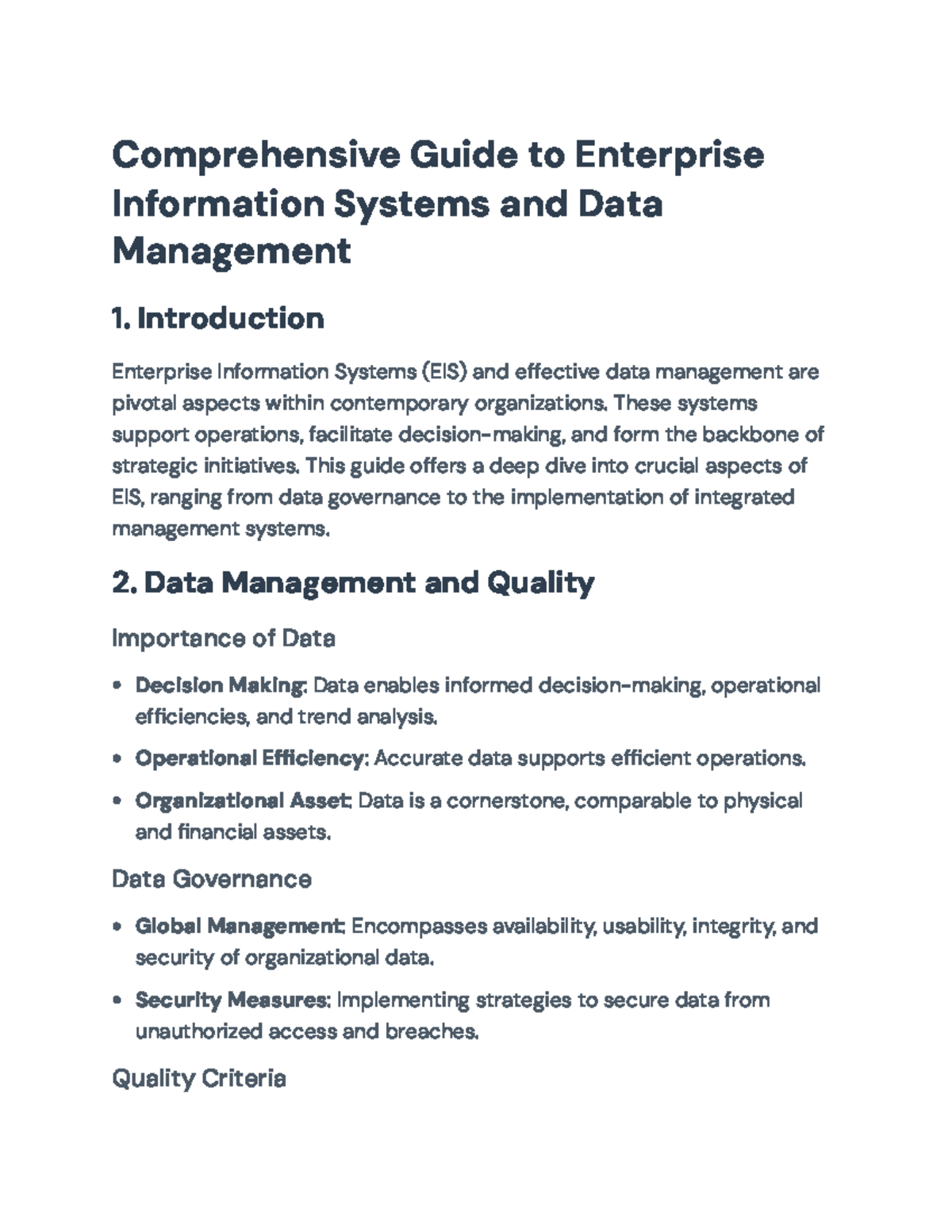 Comprehensive Guide to Enterprise Information Systems (EIS) Management ...