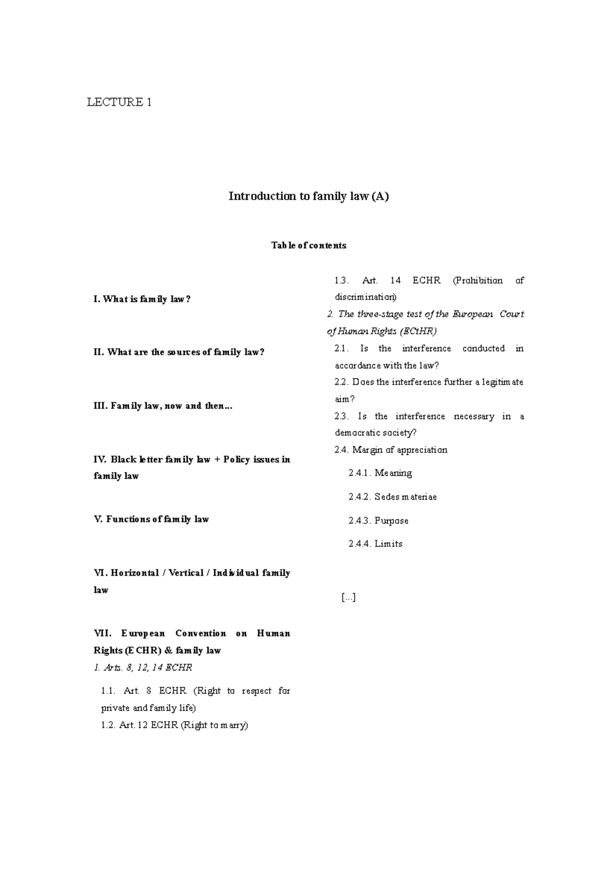Family Law Overview and Key Concepts for LAW 195 and LAW 196 - Studocu