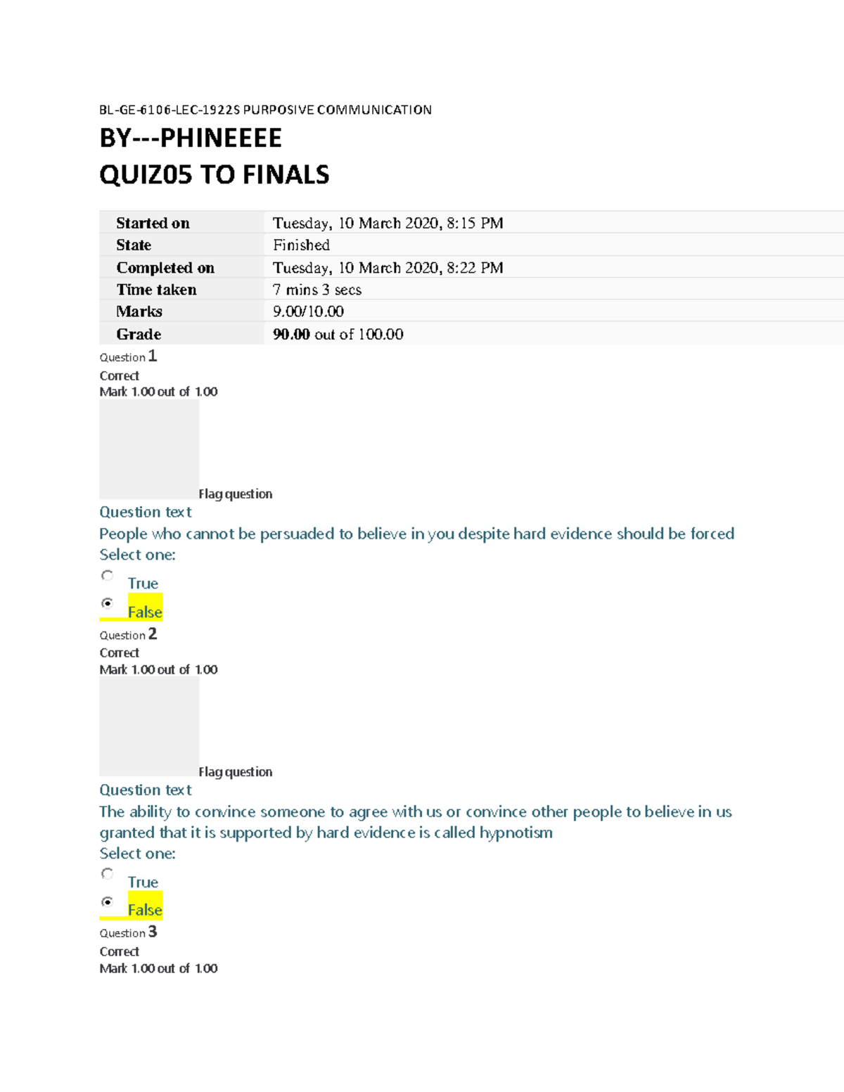 BL-GE-6106-LEC-1922S Purposive Communication Quiz Notes for Finals ...