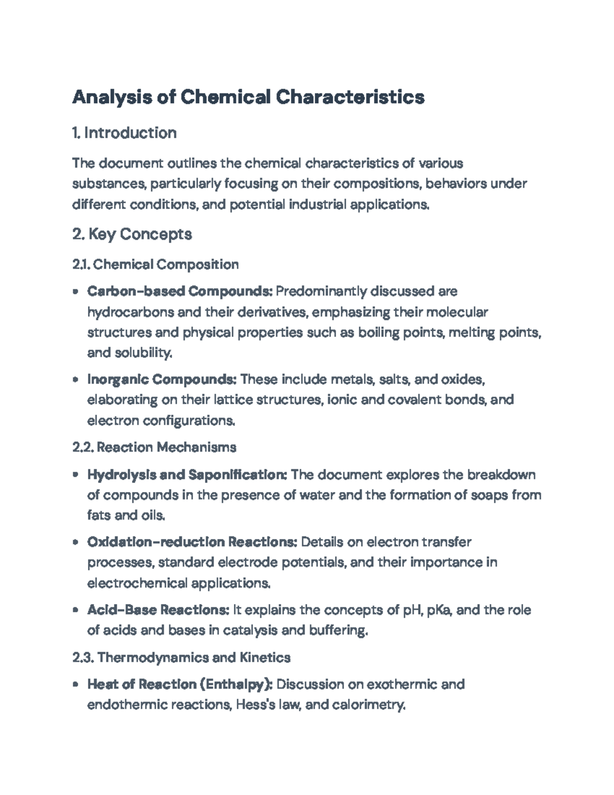 Chemical Characteristics Analysis: Key Concepts and Applications ...