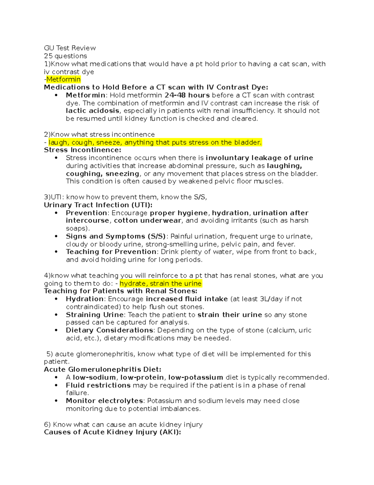 GU Test Review - lifespan - GU Test Review 25 questions 1)Know what ...